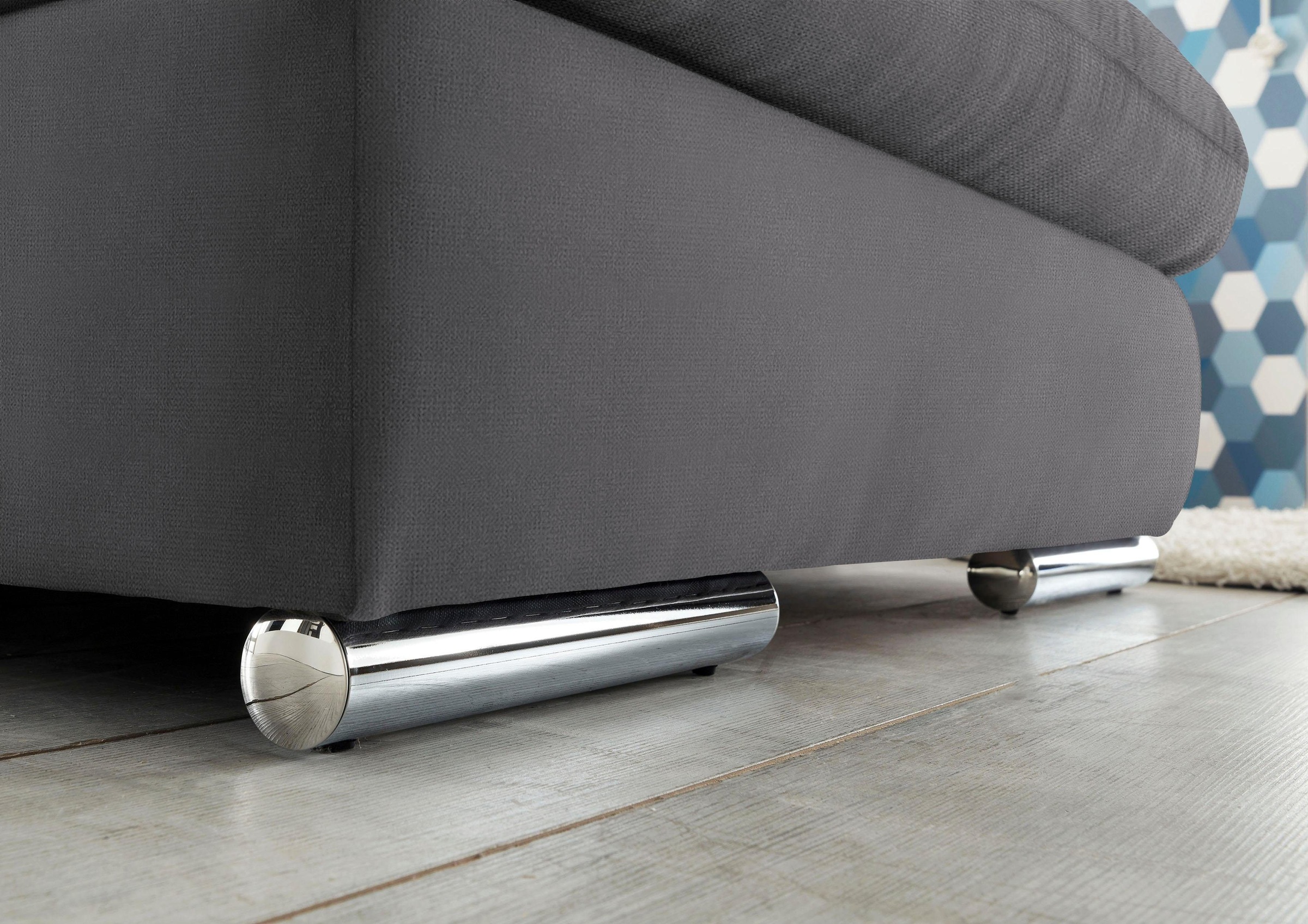set one by Musterring Ecksofa »SO4100 V«, mit verstellbaren Kopfteilen, wahlweise mit Funktionen, Cord-Bezug