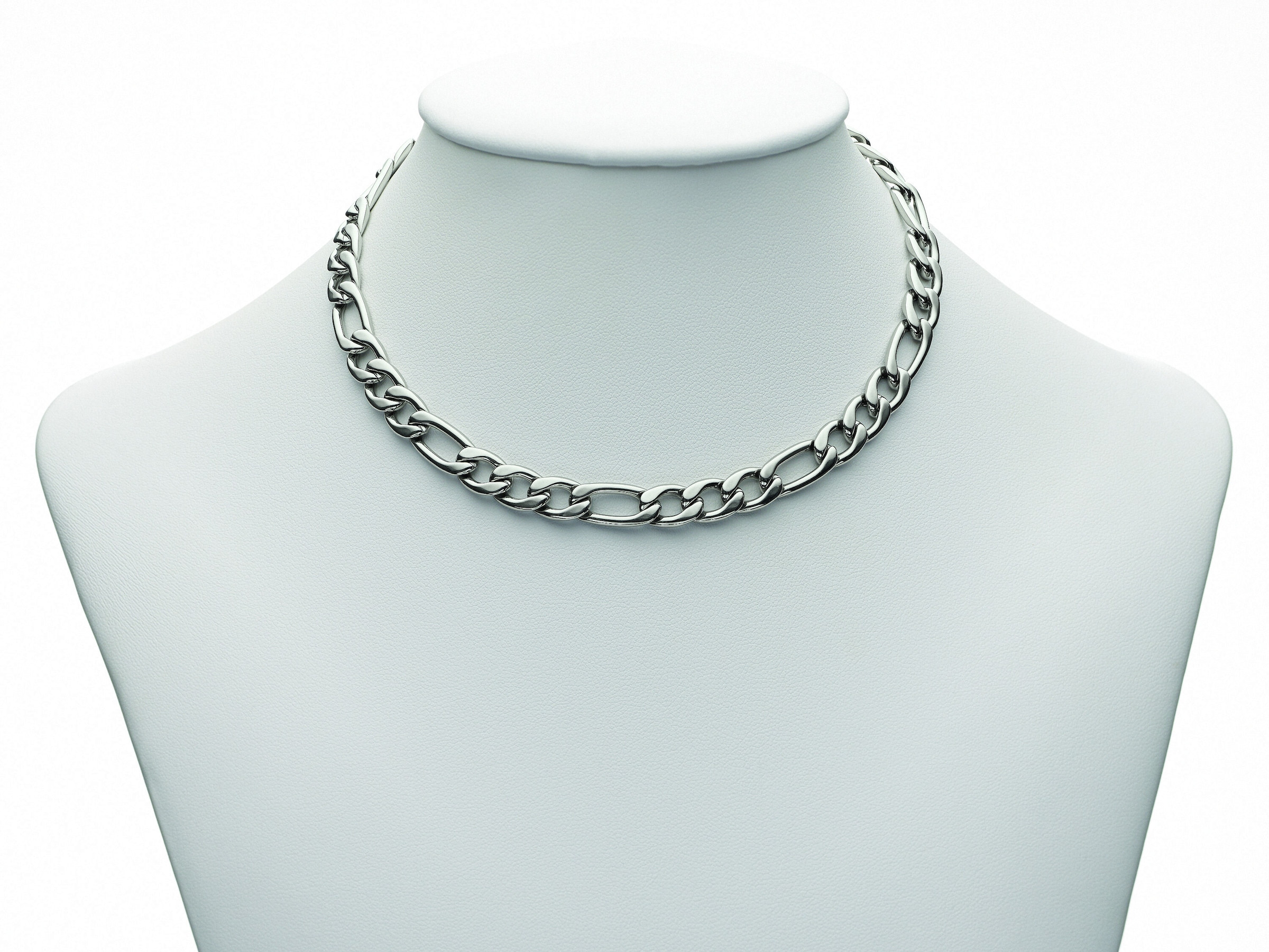 Adelia´s Edelstahlkette »Edelstahl Figaro Halskette 50 cm Ø 7,3 mm«, Edelstahlschmuck für Damen