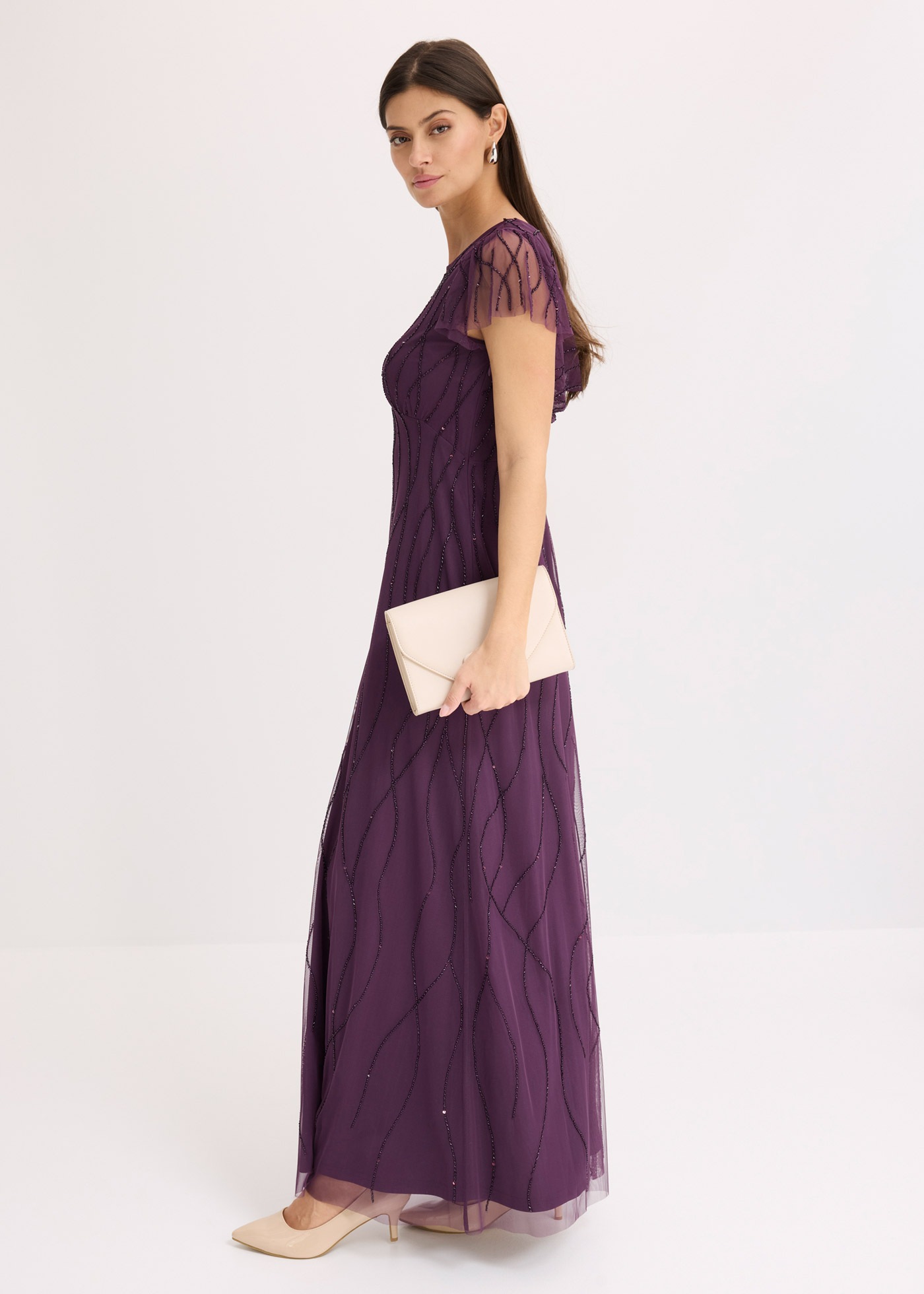 Thumbnail - bonprix Maxikleid für Abiball, Festtage und Hochzeiten, aus Tüll, mit Perlenstickerei