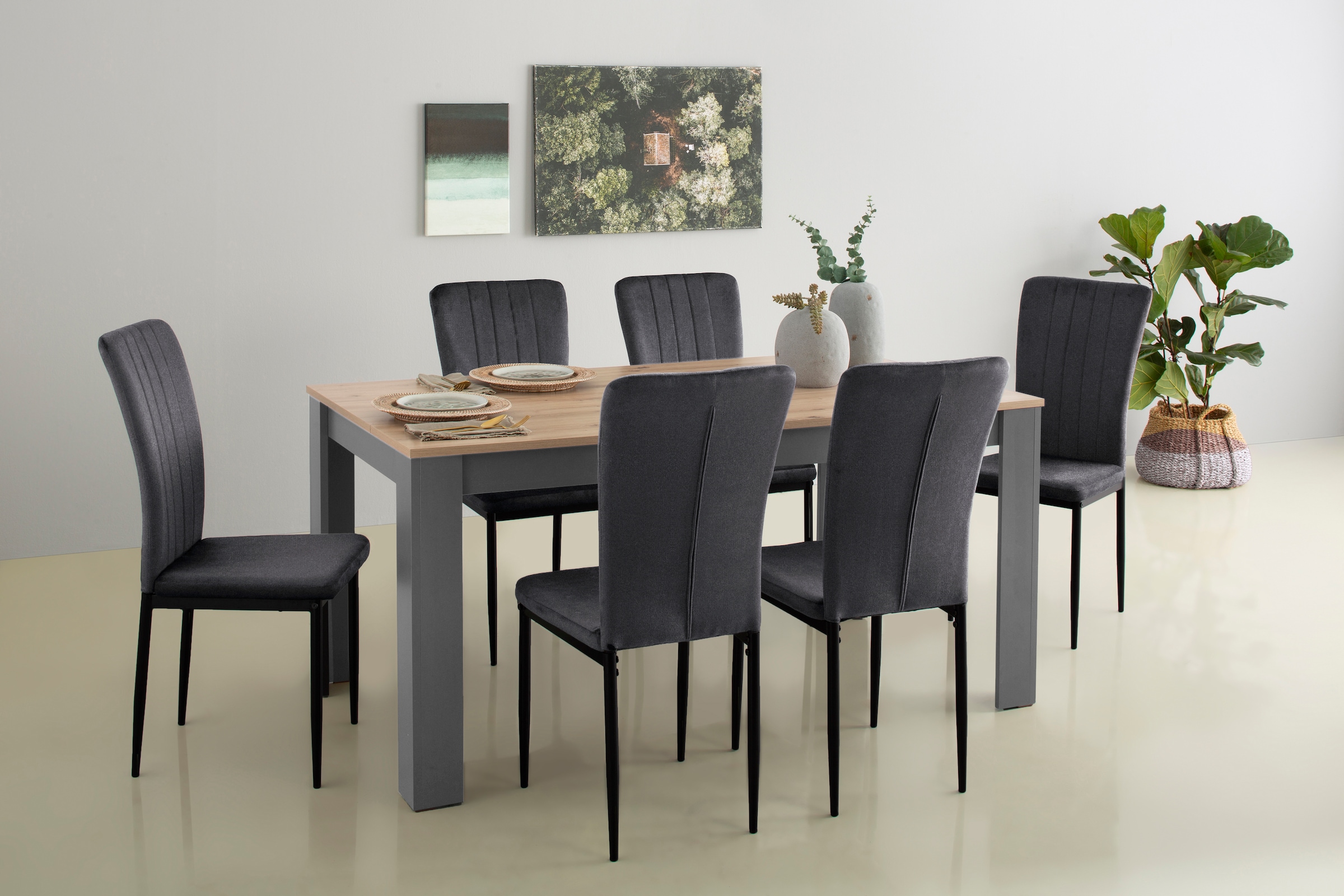 Home affaire Essgruppe "Bergamo Tisch Stühle Speisezimmer Bestseller" Set, günstig online kaufen