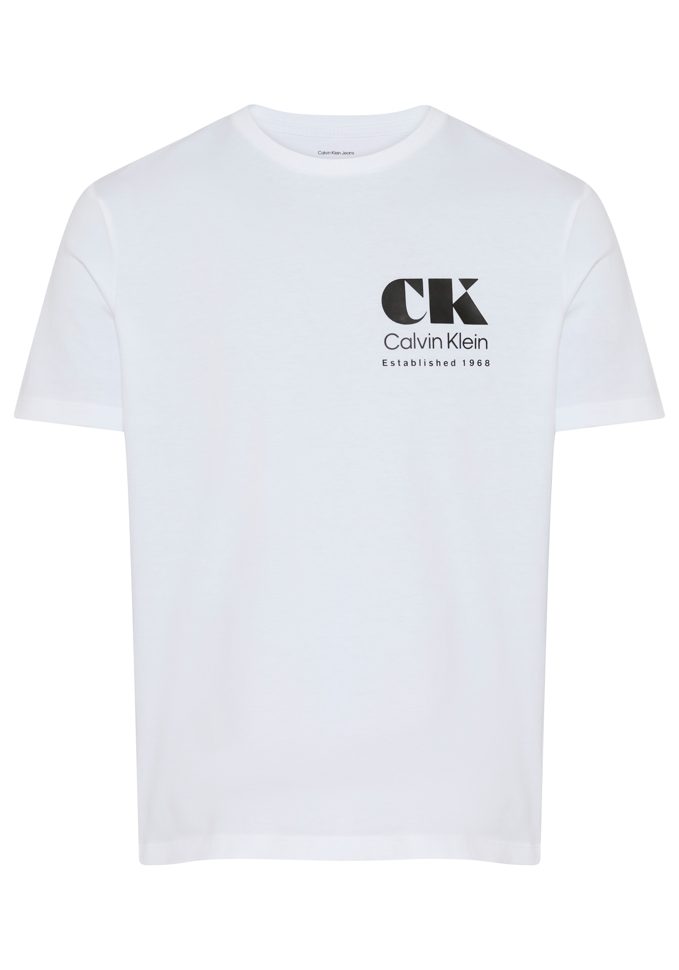 Calvin Klein Jeans T-Shirt Rundhalsausschnitt, reine Baumwolle, großer Rück günstig online kaufen
