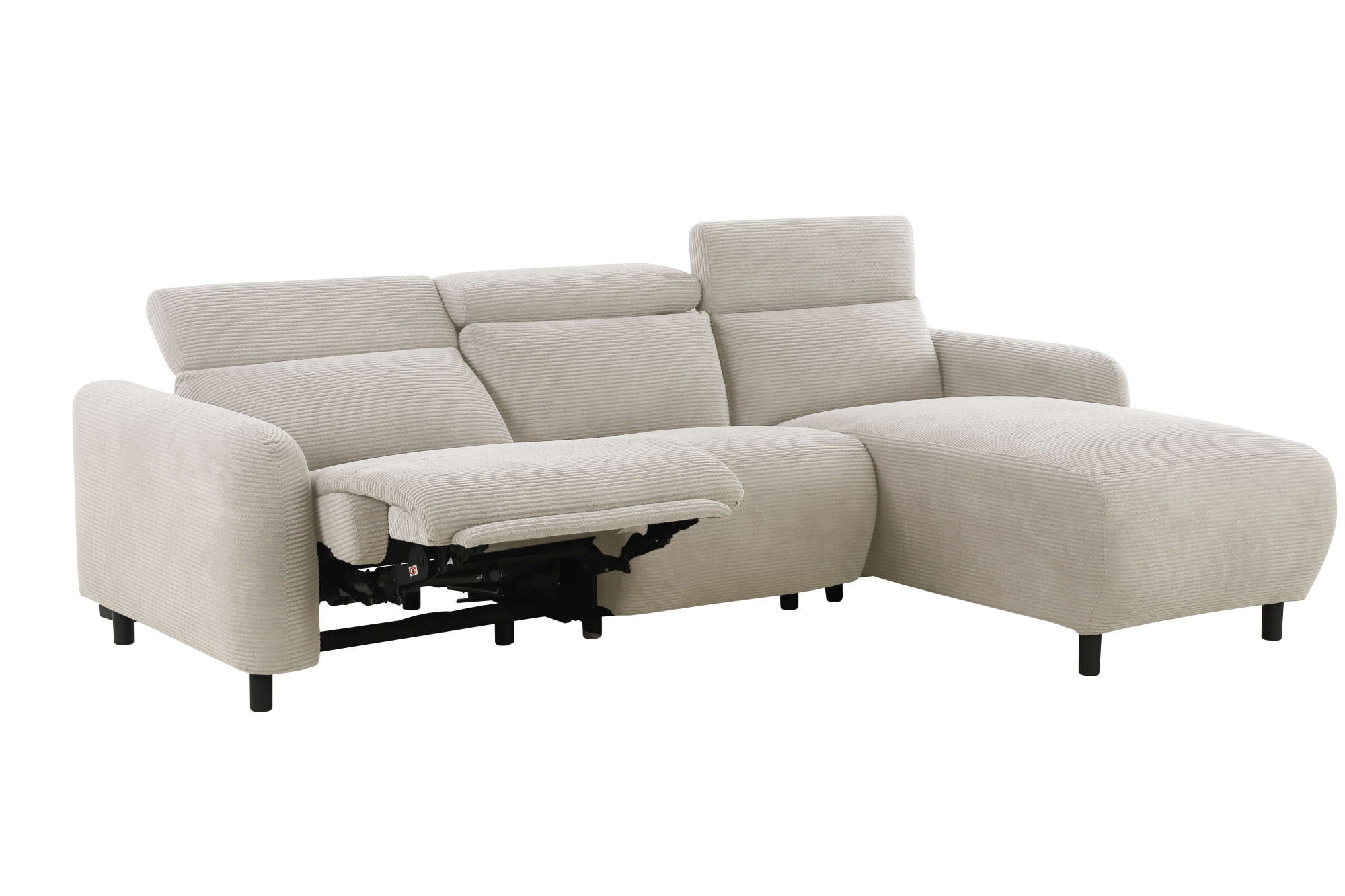 Home affaire Ecksofa »SKAANE in Cord, L-Form, 274 cm, manuelle u. elektrische Funktion,«, Kopfteilverstellung, Relax-und Liegefunktion, Federkernpolsterung