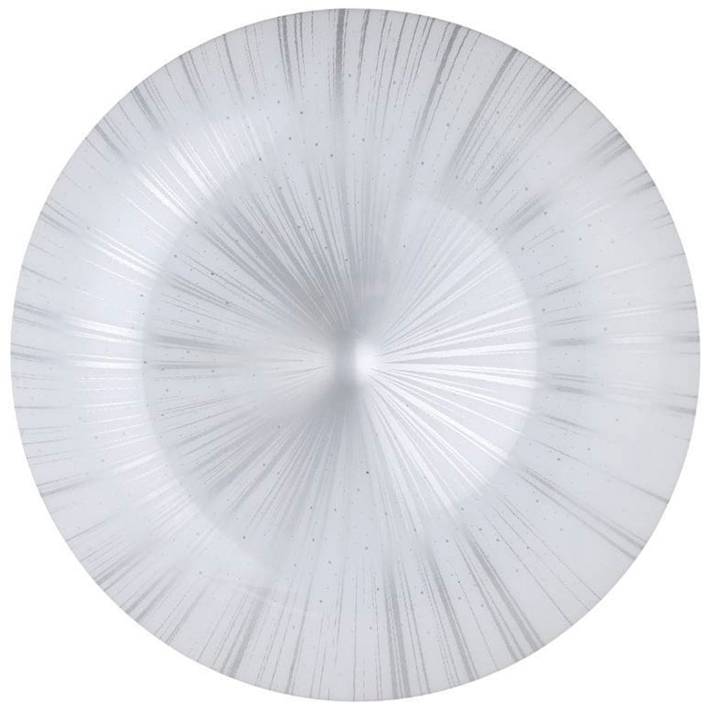 EGLO Deckenleuchte »NIEVES Deckenlampe, Kristalleffekt, weiß, silber, Kunststoff, Metall« LED-Modul 1 Stk. Warmweiß Wohnzimmerlampe, Schlafzimmer, Küche, Flur, zeitloses Design, 31x6cm