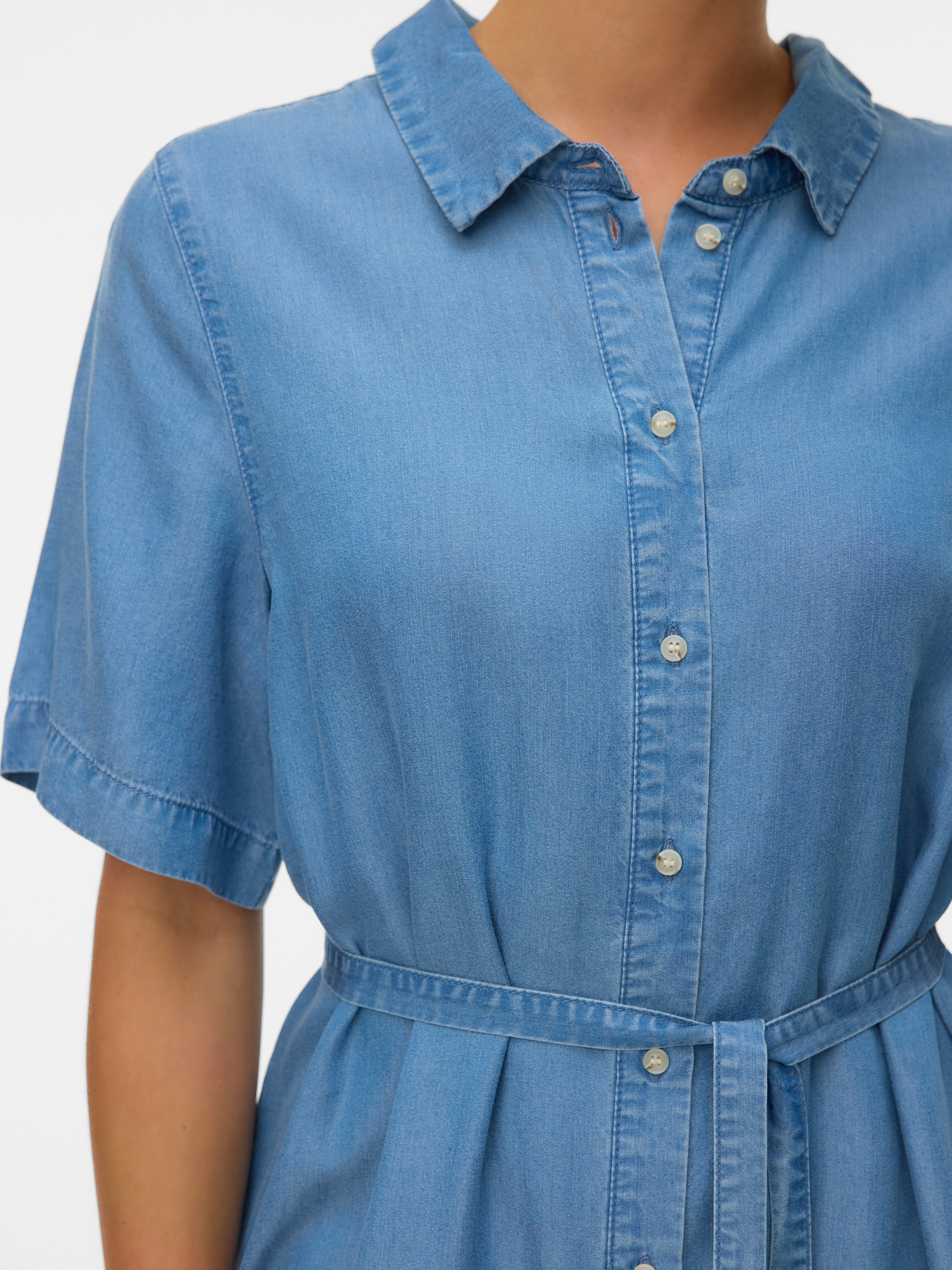 Vero Moda Hemdblusenkleid »VMBREE SS SHORT TENCEL SHIRT DRESS« Viskose, regular fit, Denim Look