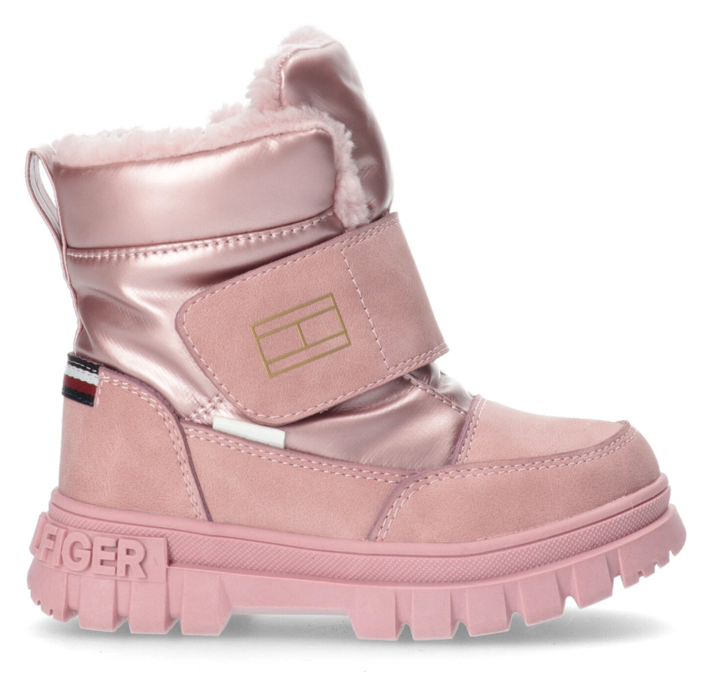 Tommy Hilfiger Snowboots, Winterstiefel, Klettstiefel mit Logoschriftzug auf der Sohle