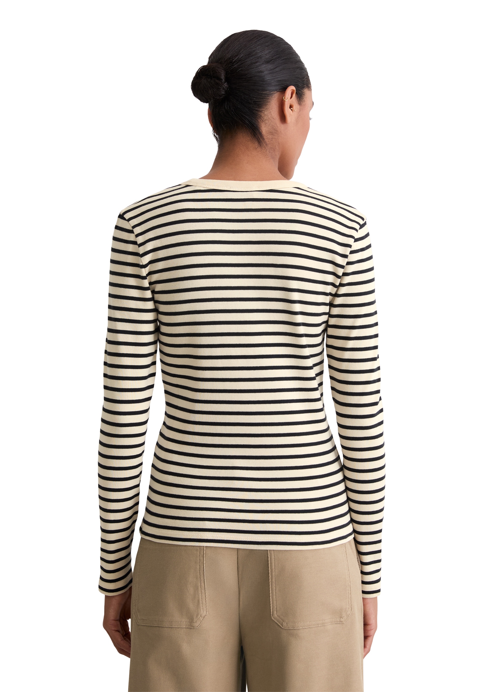 Marc O'Polo Longsleeve »regular fit aus reiner Bio-Baumwolle« geringelt