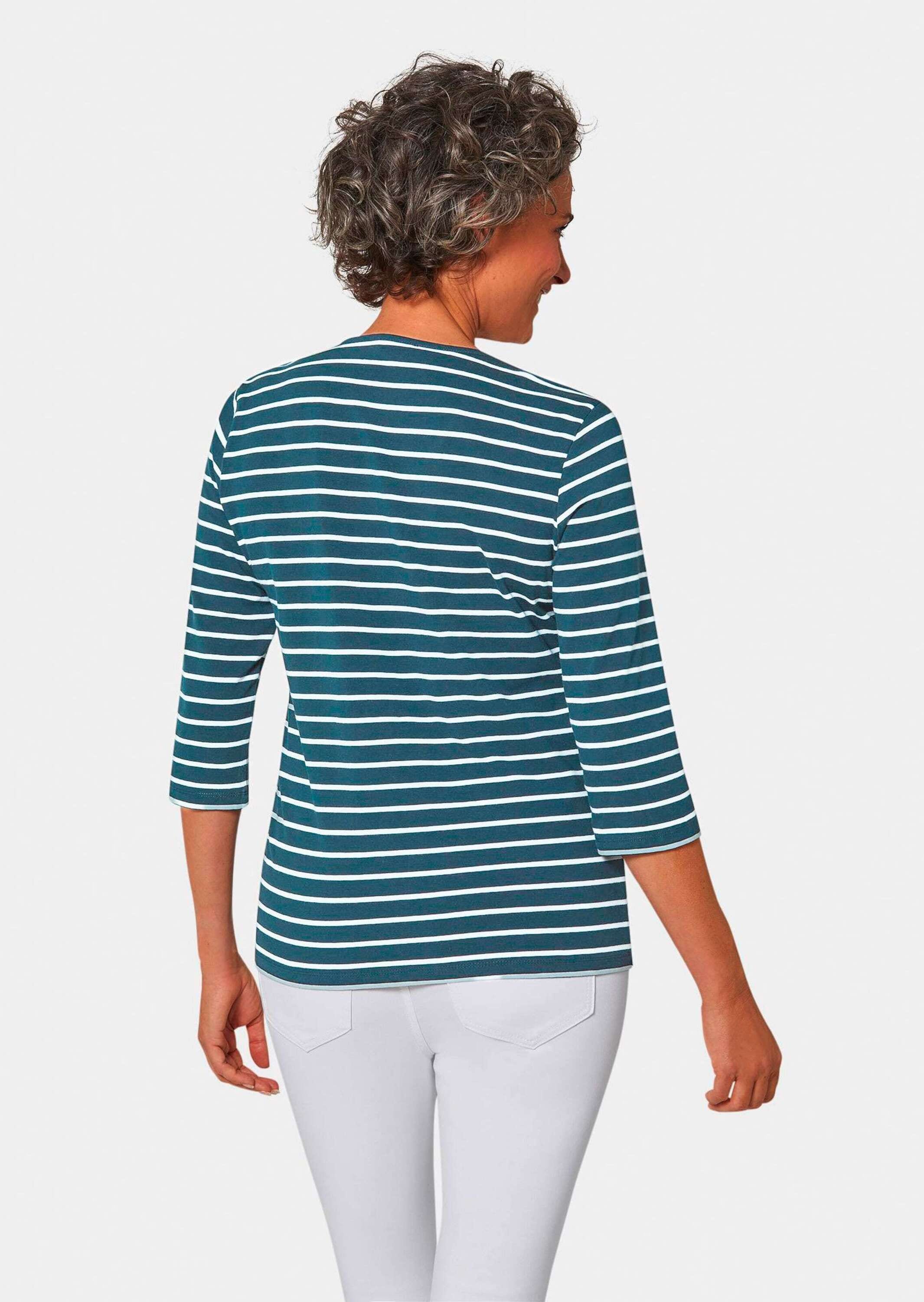 GOLDNER 3/4-Arm-Shirt »Ringelshirt Buntgewirktes Ringelshirt«