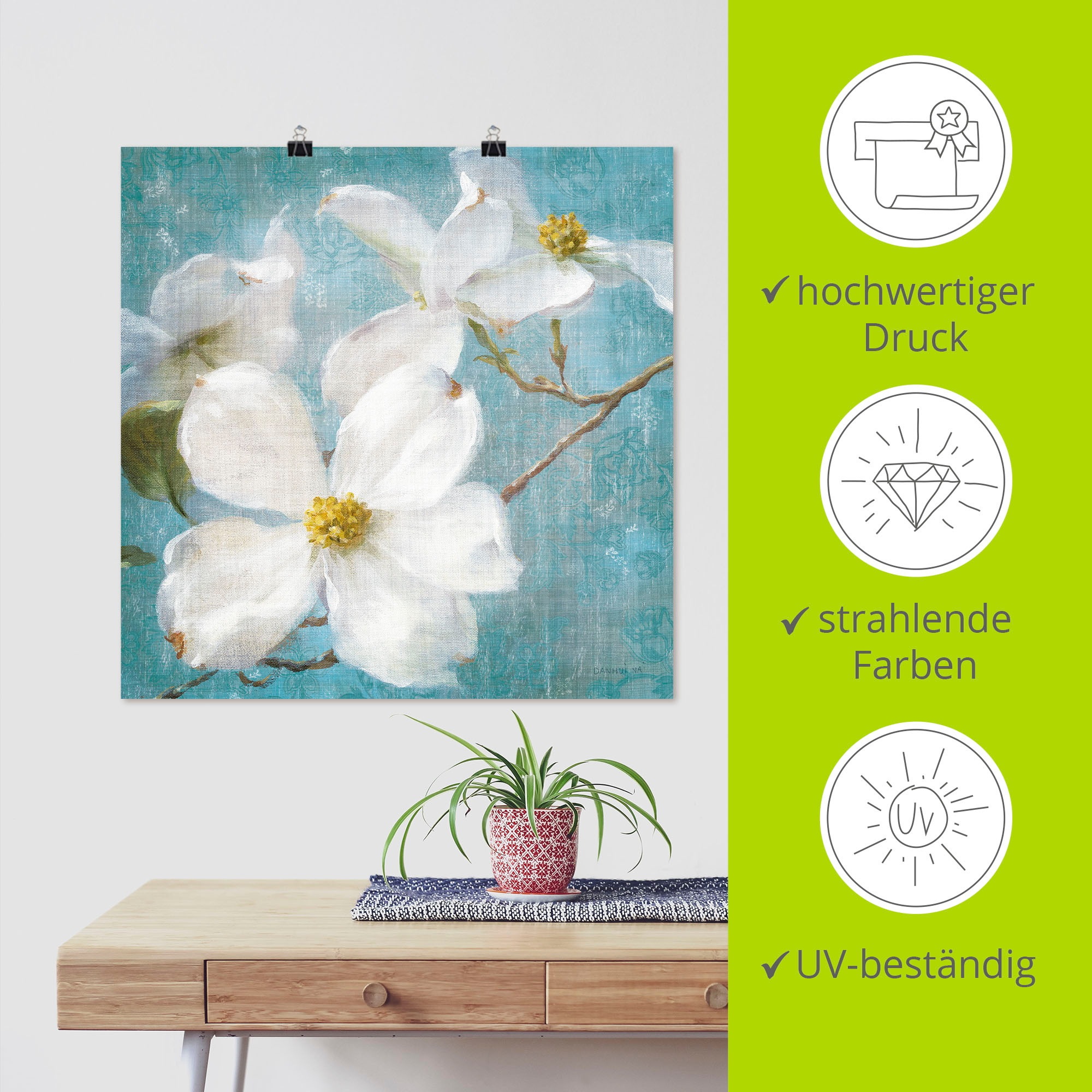 Artland Wandbild »Vintage Blüte I«, Blumen, (1 St.), als Leinwandbild, Poster, Wandaufkleber in verschied. Größen