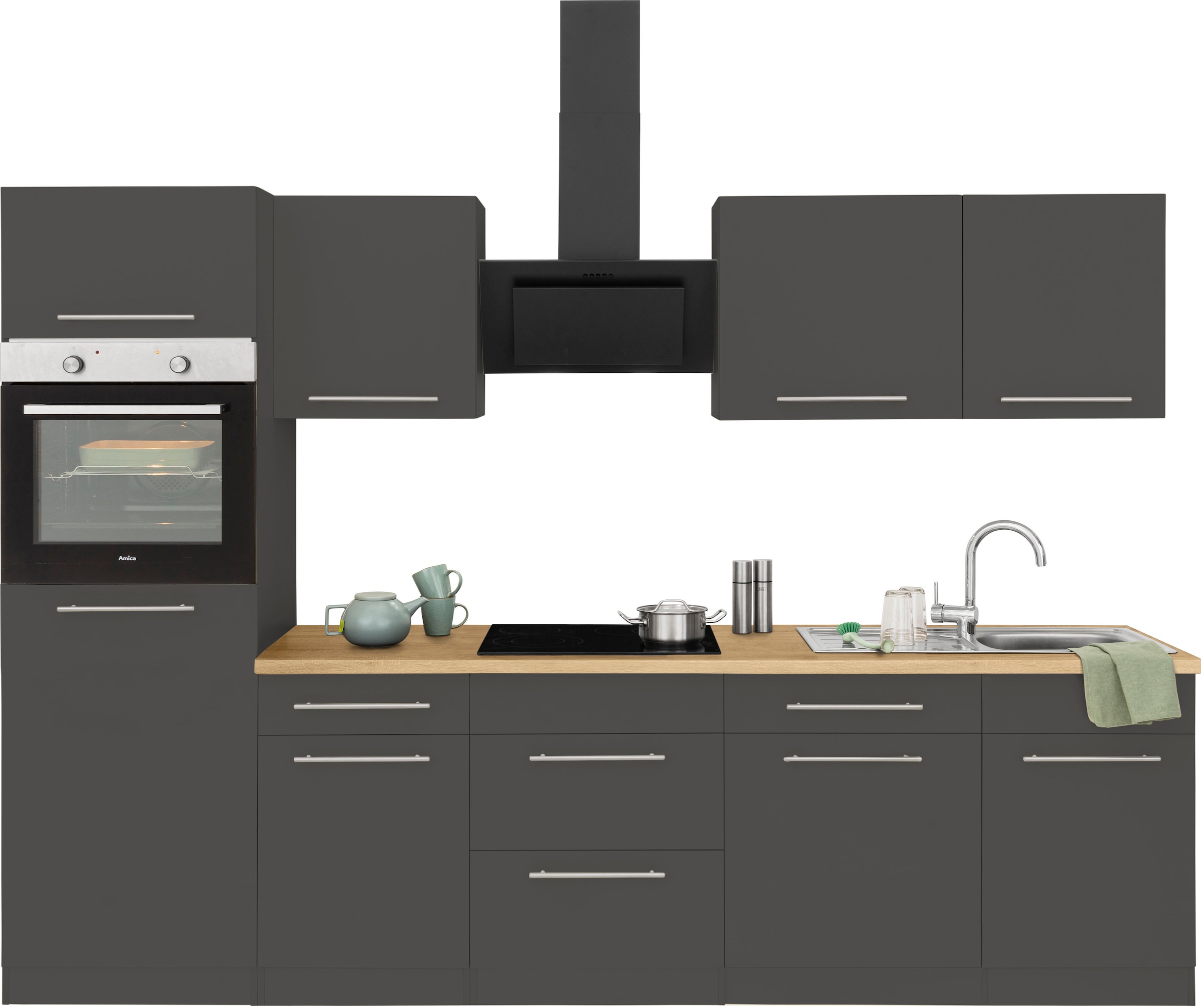 wiho Küchen Küchenzeile »Unna« mit E-Geräten, Breite 280 cm