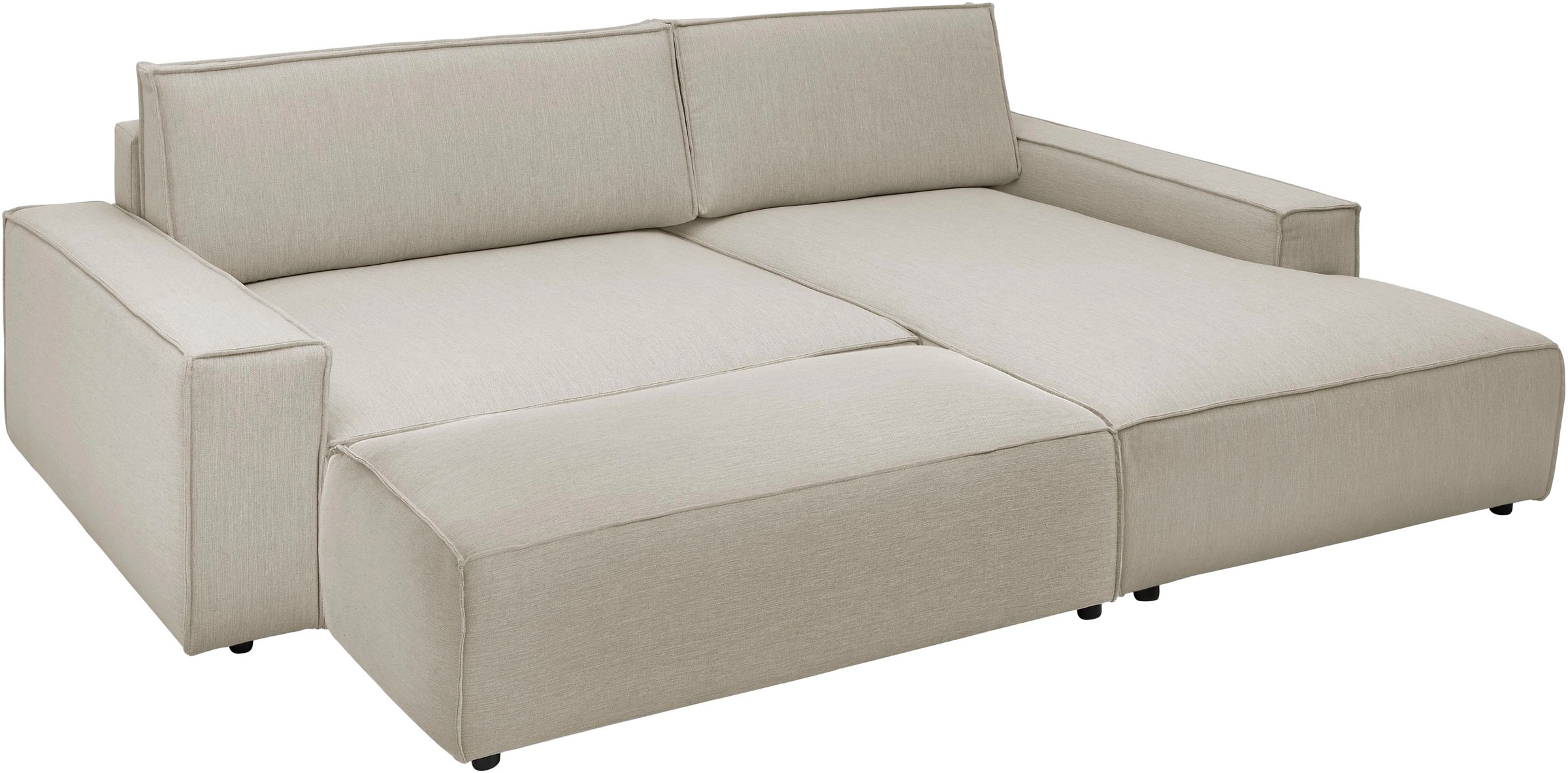Home affaire Polsterecke »NEU: SHERWOOD XXL tief, L-Form mit Schlaffunktion, Big-Sofa mit Hocker«, (Set, 2 St.), stellbar zum Schlafsofa (Krokodilverbinder), Cord, Leinenoptik