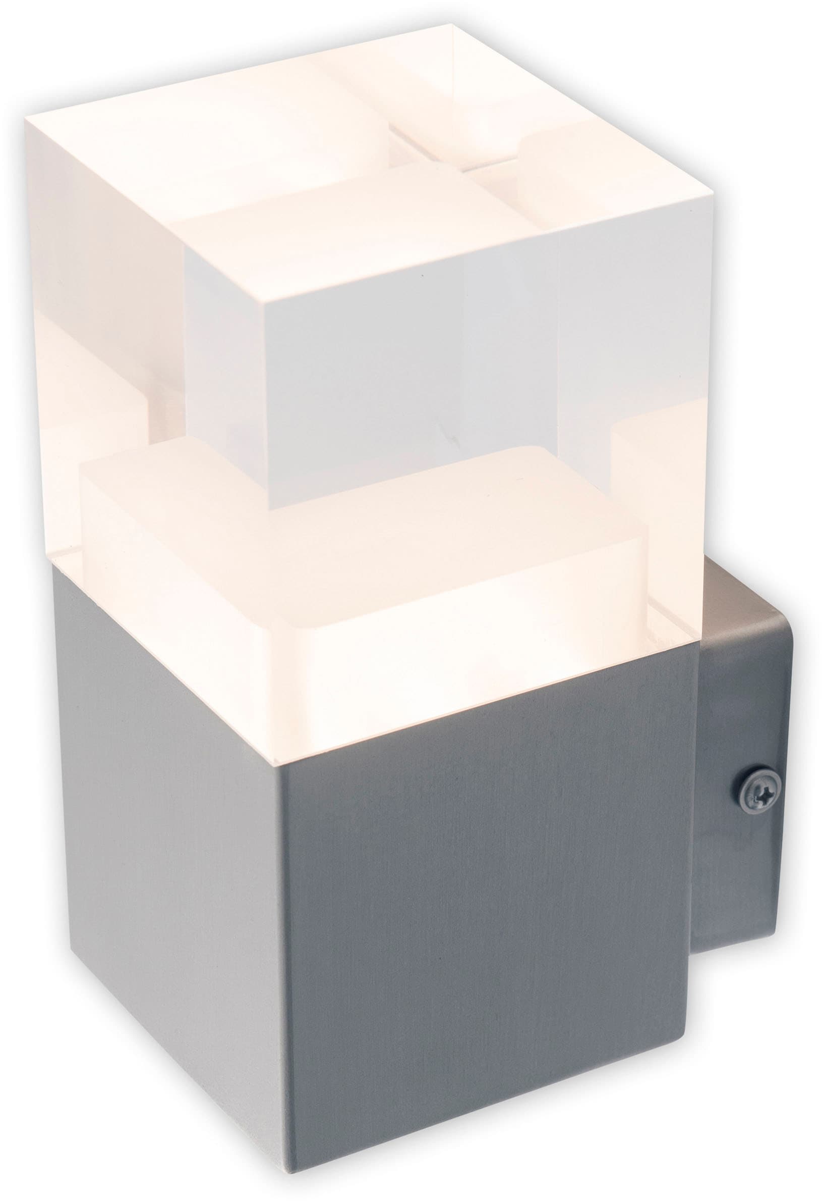 näve LED Außen-Wandleuchte »Leah«, 1 flammig-flammig, Edelstahl/Kunststoff in metall blank/opal incl. 15x LED warmweiß IP44