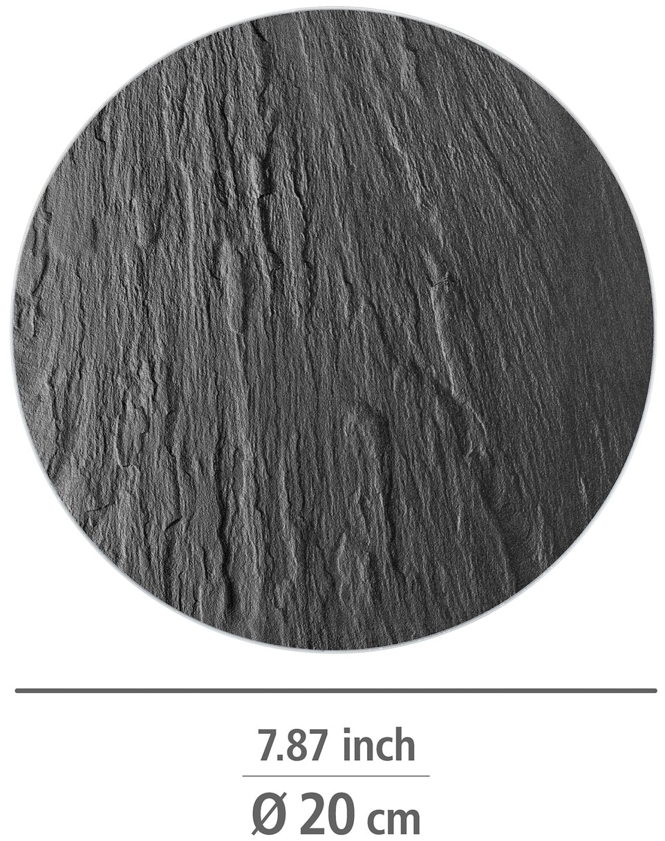 WENKO Topfuntersetzer »Schiefer«, (Set, 2 tlg.), Topfunterlage aus gehärtetem Glas, Schiefer-Optik, für Töpfe & Pfannen