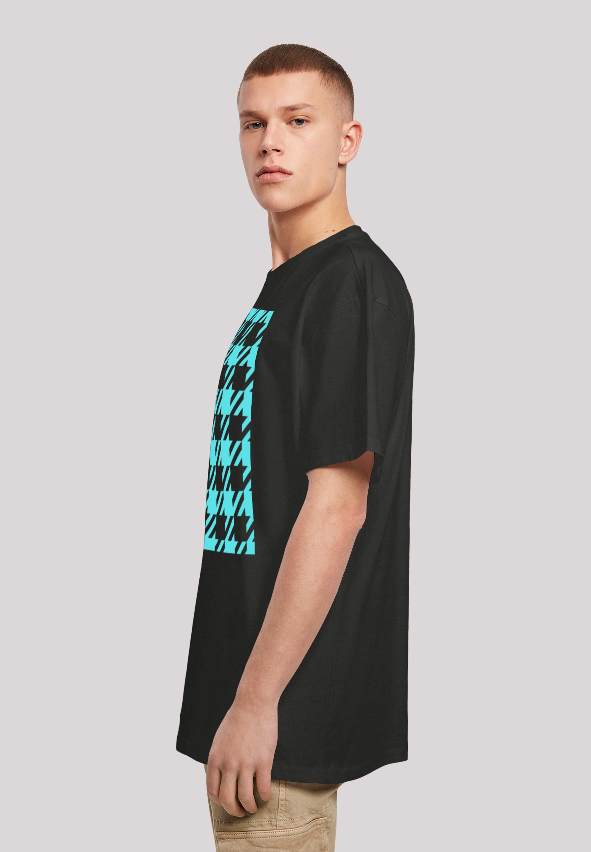 F4NT4STIC T-Shirt »Hahnentritt Karo blau«, Print
