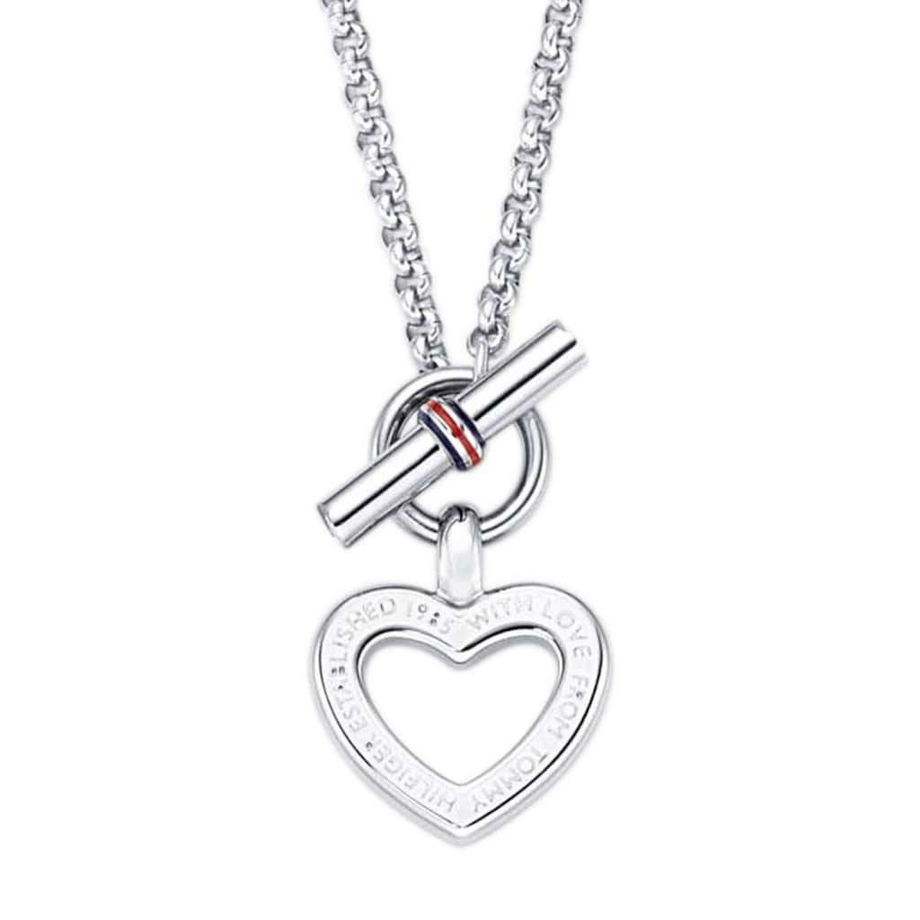 Tommy Hilfiger Kette mit Anhänger »Schmuck Edelstahl Halsschmuck Erbskette VALENTINS DAY«, mit Emaille