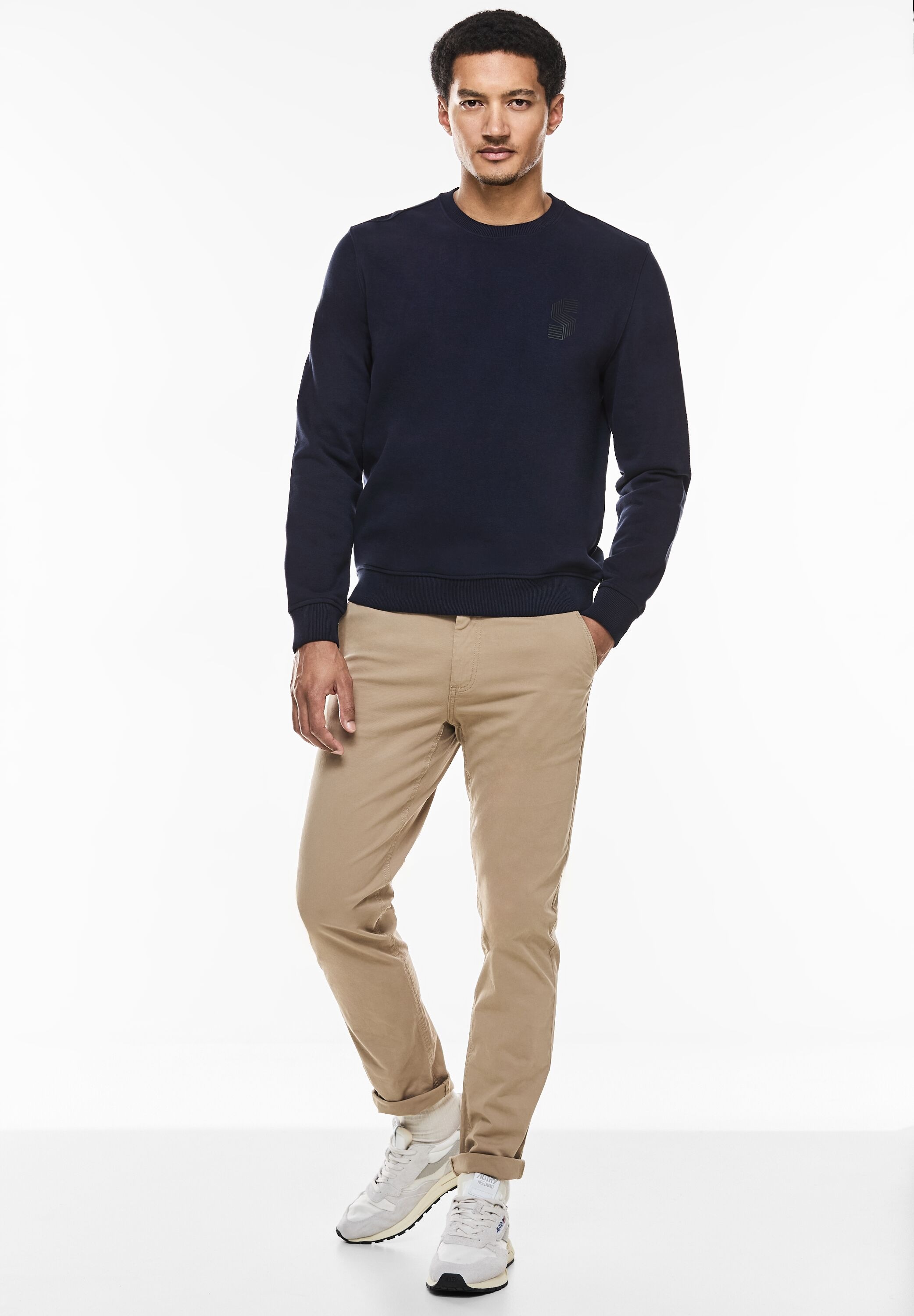 STREET ONE MEN Sweatshirt, mit Rundhalsausschnitt