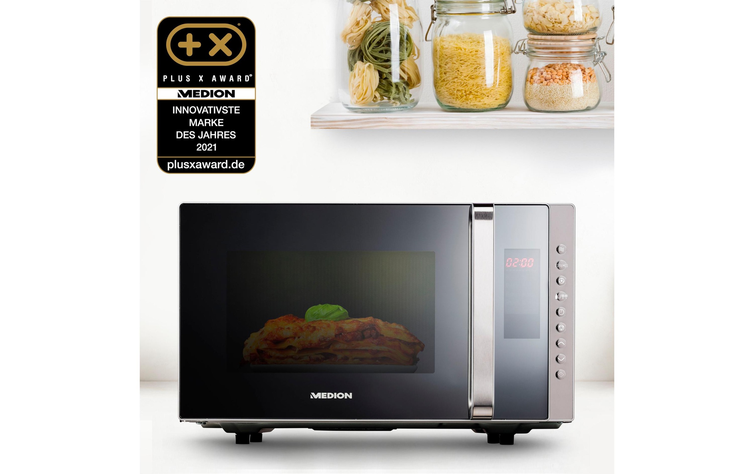 Medion® Mikrowelle »mit Grill MD 17495 Grau« Grill | Heißluft | Mikrowelle 800 W