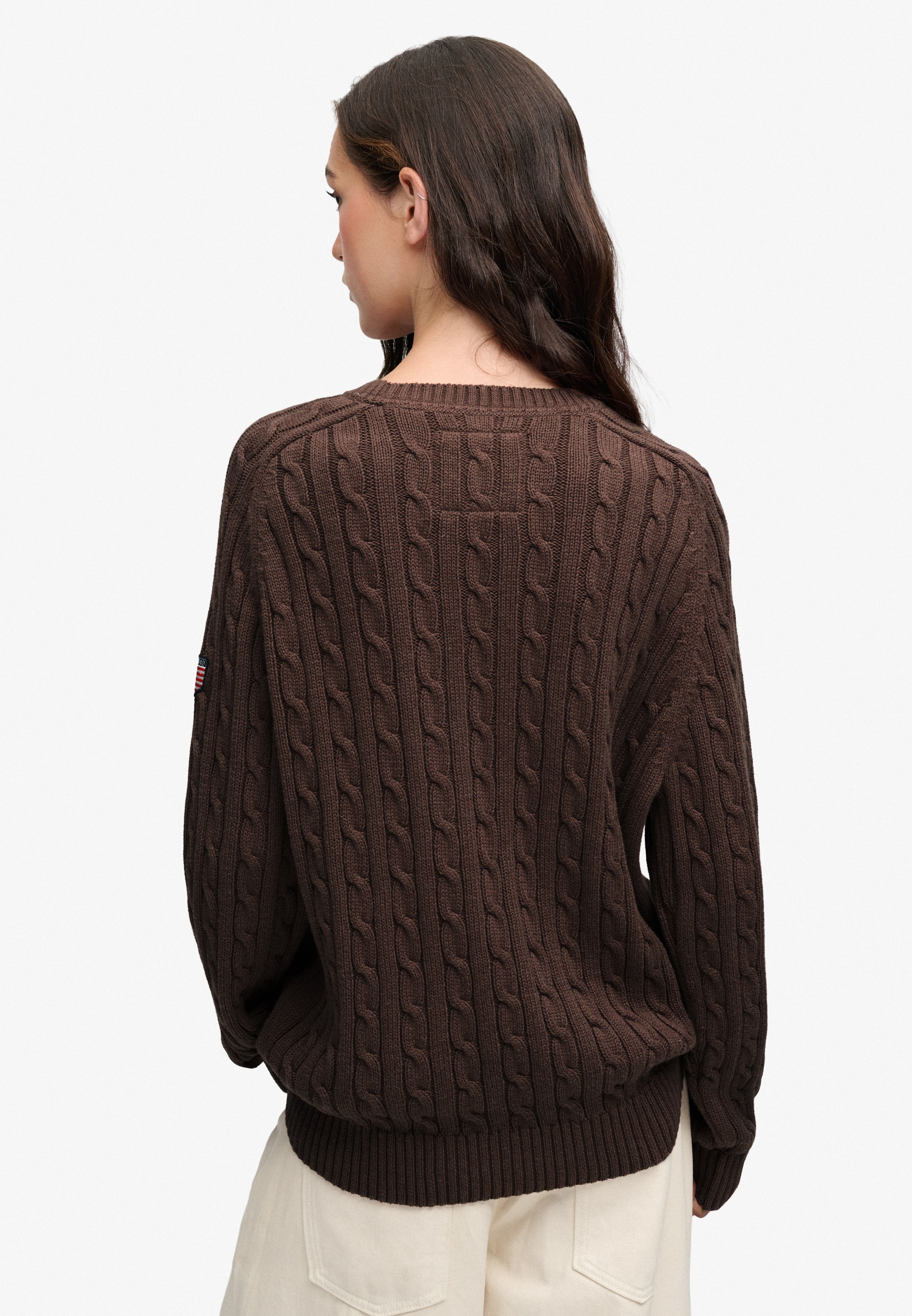 Superdry Strickpullover »SLOUCHY CABLE KNIT« Baumwolle, loose fit
