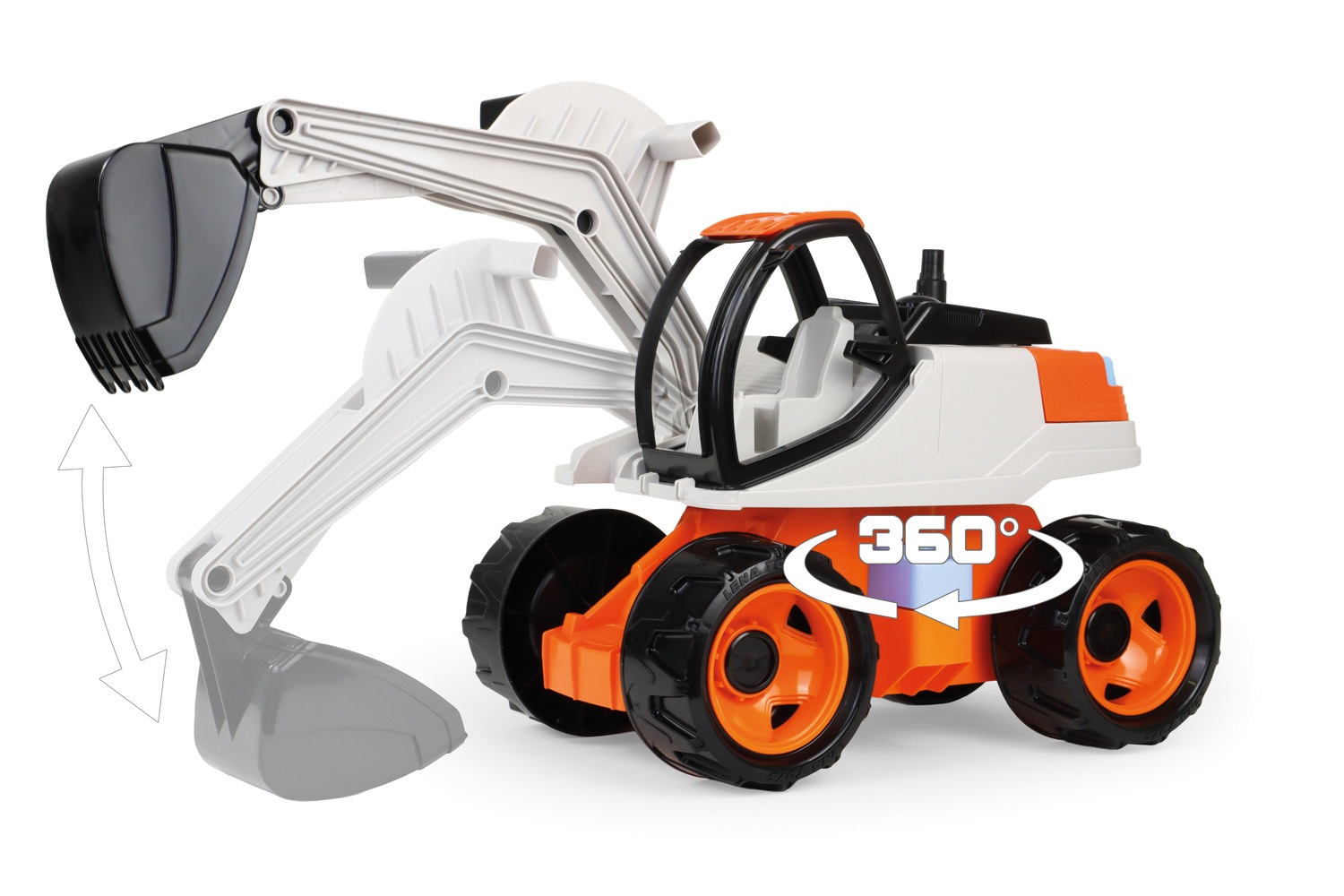 Lena® Spielzeug-Bagger »Giga Trucks Bagger Pro, Orange/Beige,« Made in Europe
