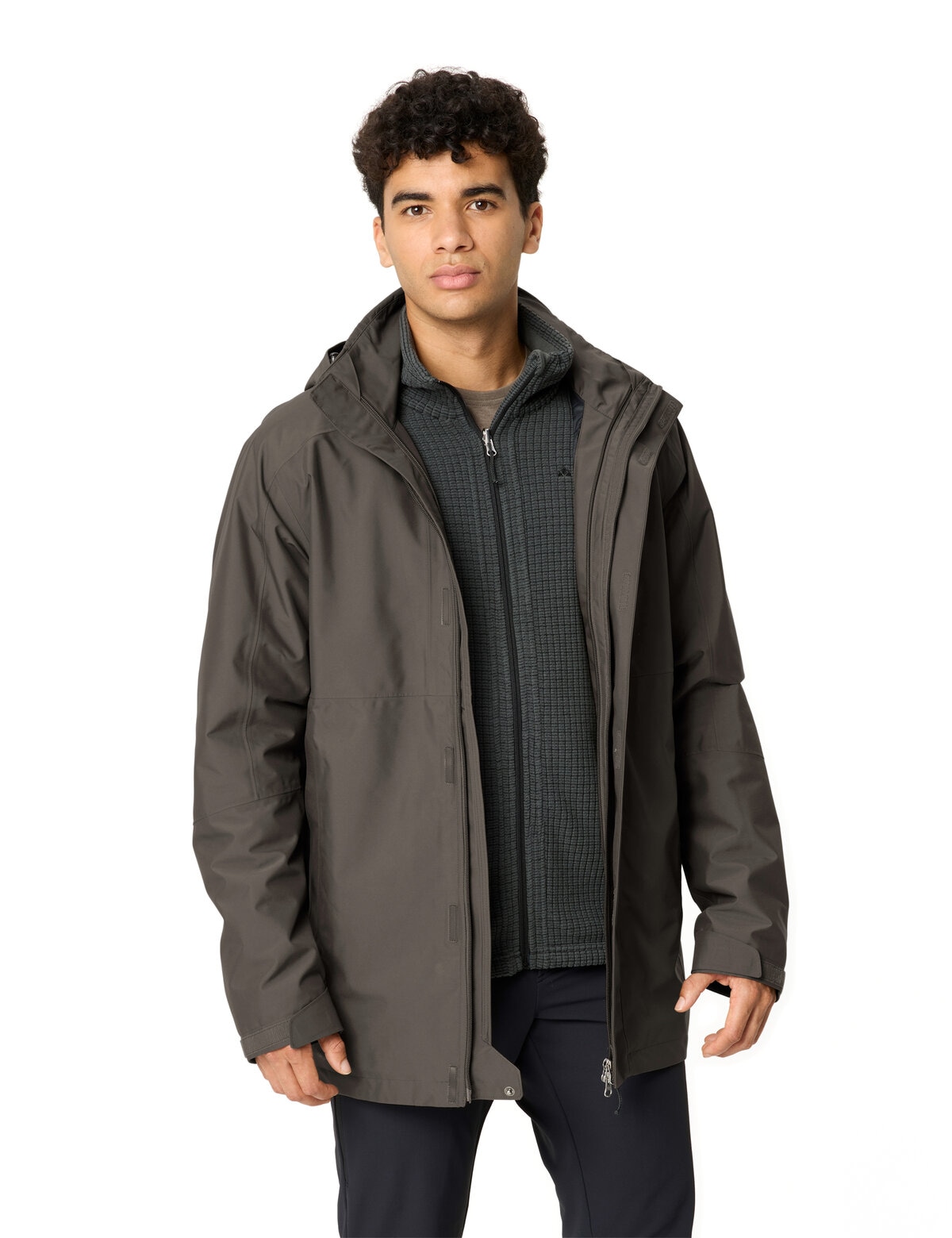 VAUDE 3-in-1-Funktionsparka »MEN'S IDRIS 3IN1 PARKA IV« 2 Stk. tlg. mit regulierbarer Kapuze, mit drei Taschen, Innenjacke aus Fleece