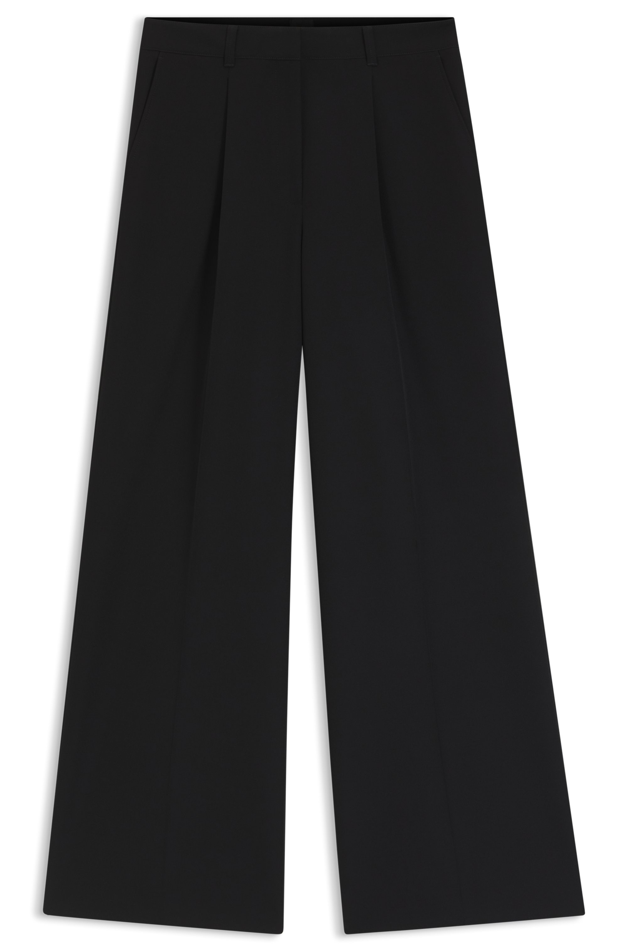 BOSS ORANGE Anzughose »Tiwi Premium Damenmode«, Wide Leg mit Bügelfalte