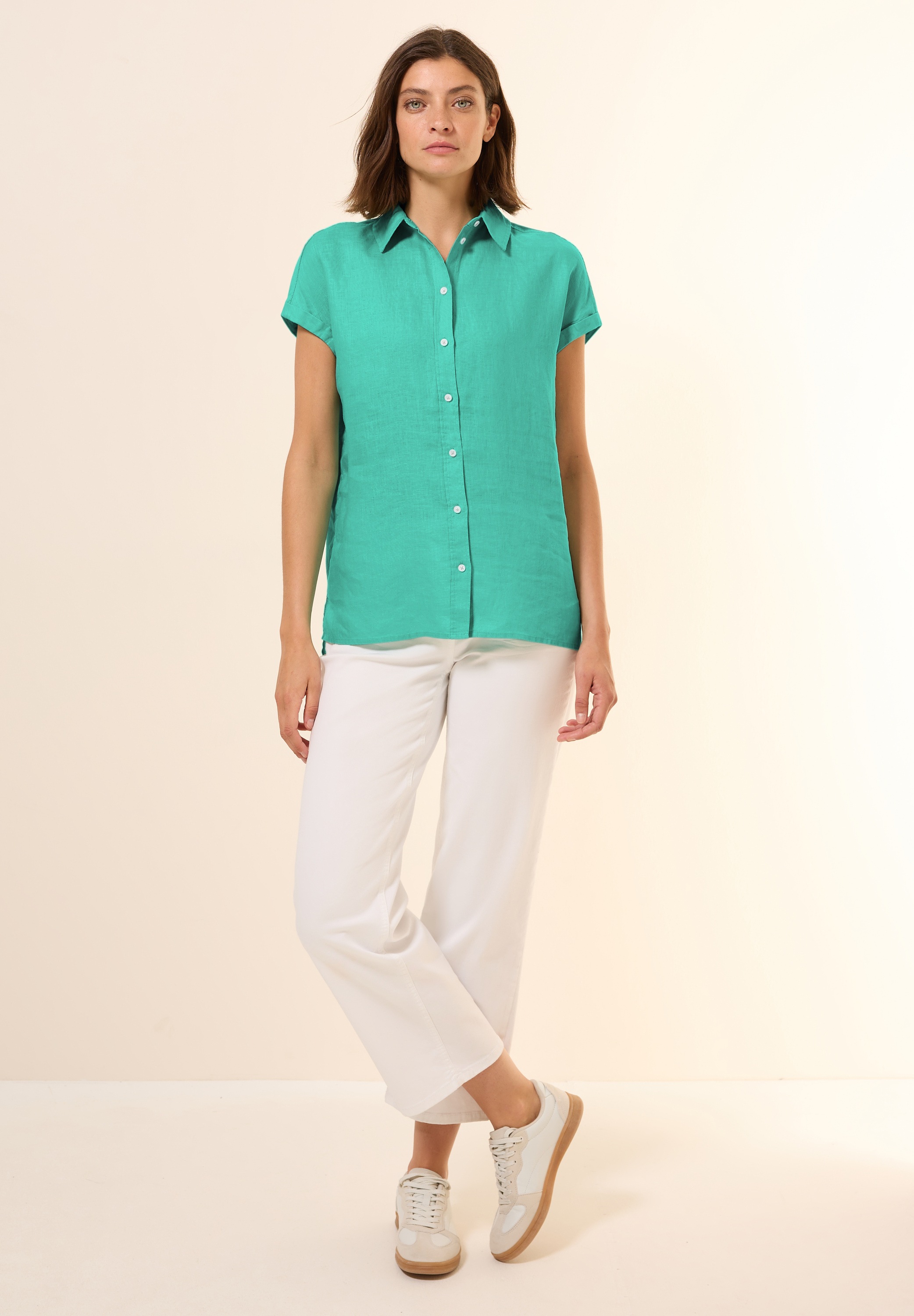 Thumbnail - Cecil Kurzarmbluse mit Seitlichen Einschlitzen am Saum