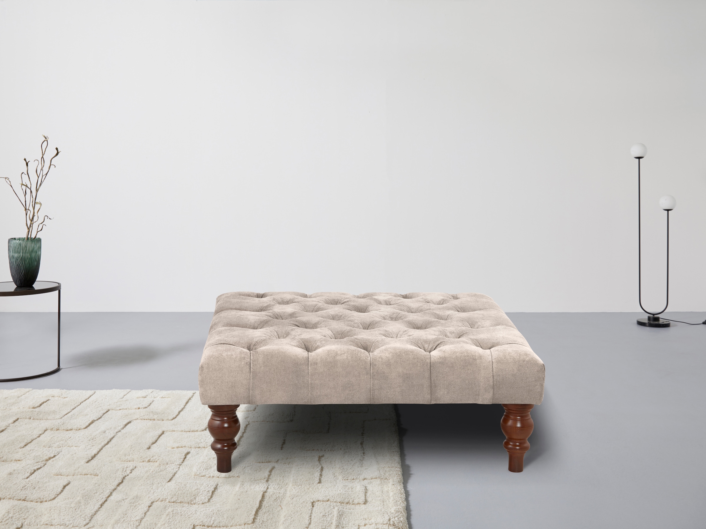 OTTO home Polsterhocker "Chesterfield" mit Knopfheftung, auch in Leder