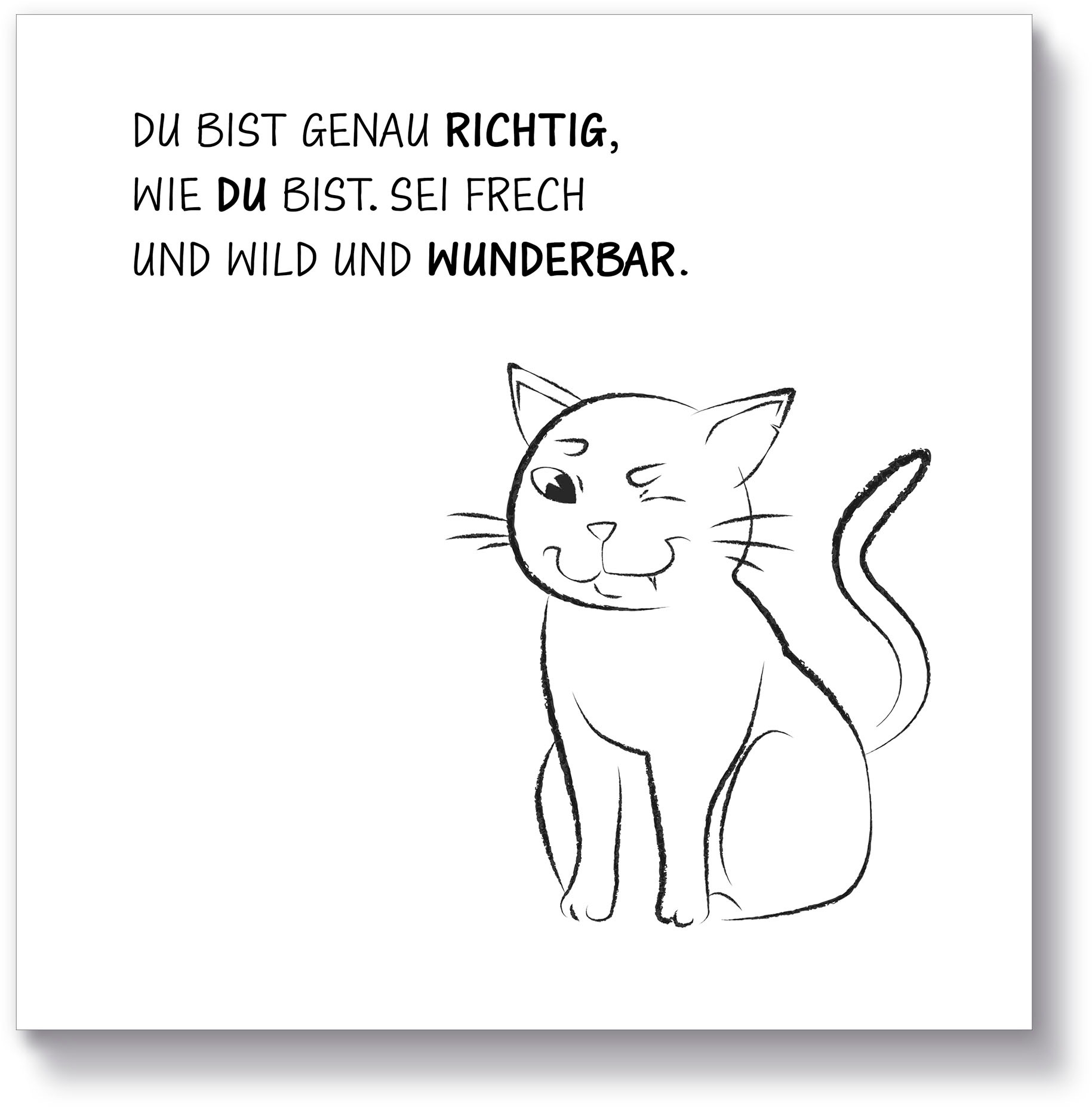 Artland Holzbild "Katze", Sprüche & Texte, (1 St.)