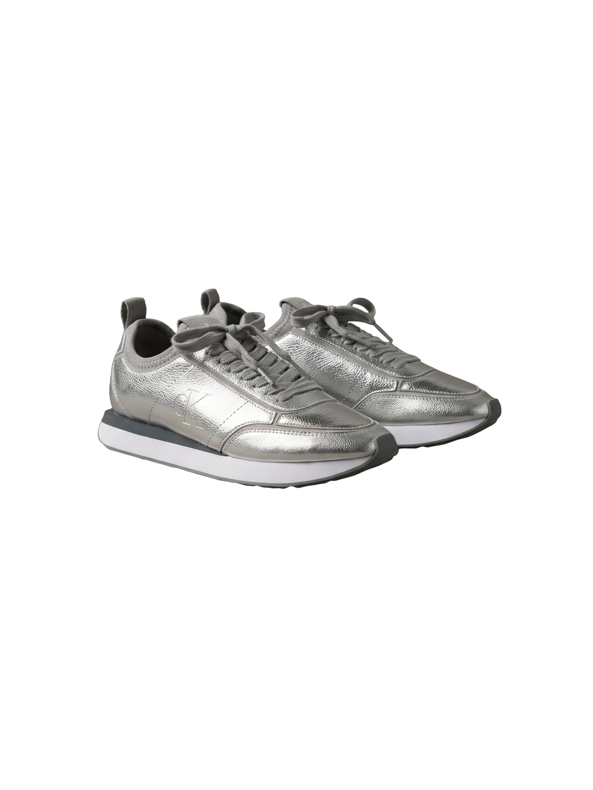 Calvin Klein Plateausneaker "RETRO RUNNER METALLIC" Trendsneaker, Businesssneaker, Halbschuh mit Anziehlasche