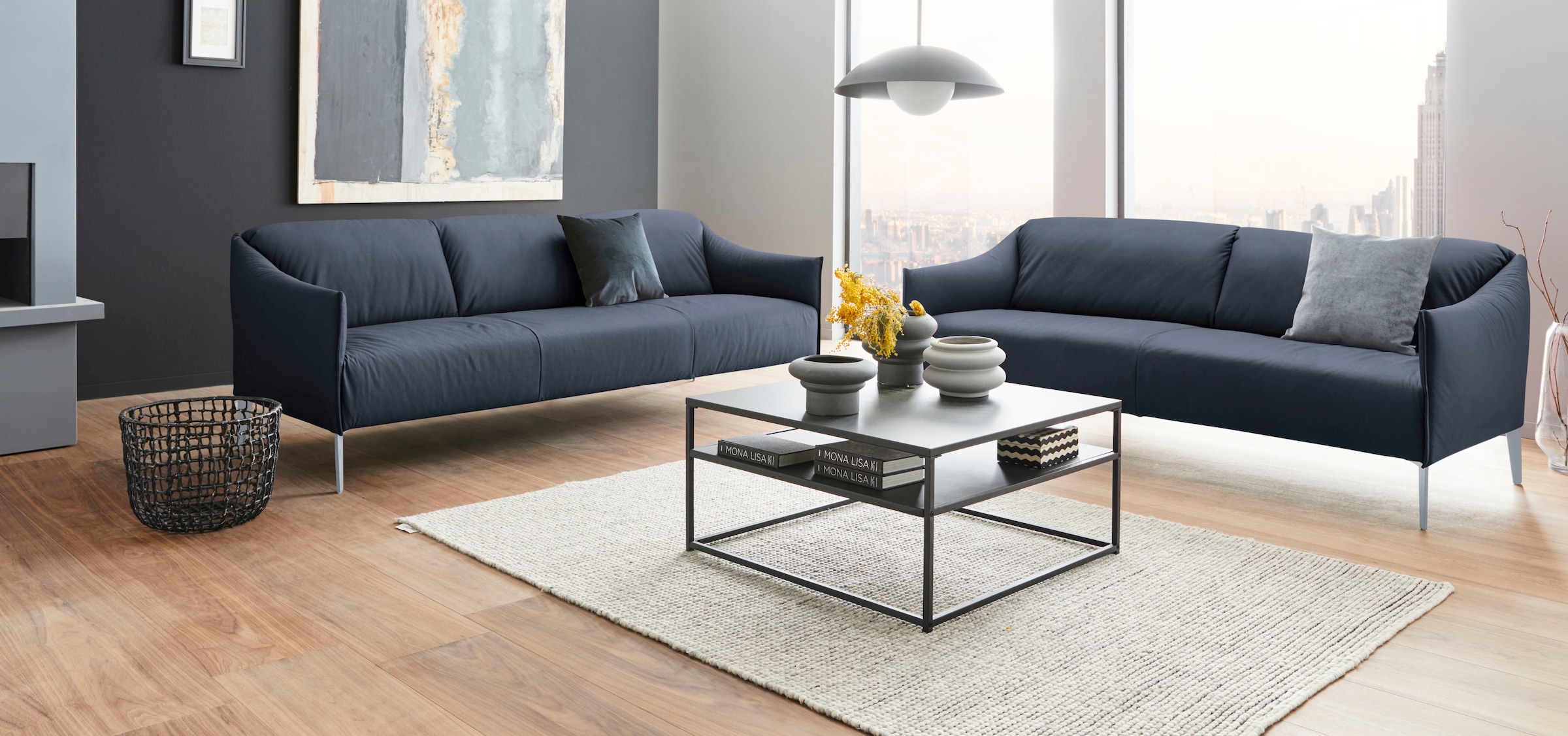 W.SCHILLIG 2,5-Sitzer »sally« mit Metall-Winkelfüßen in Silber matt, Breite 194 cm