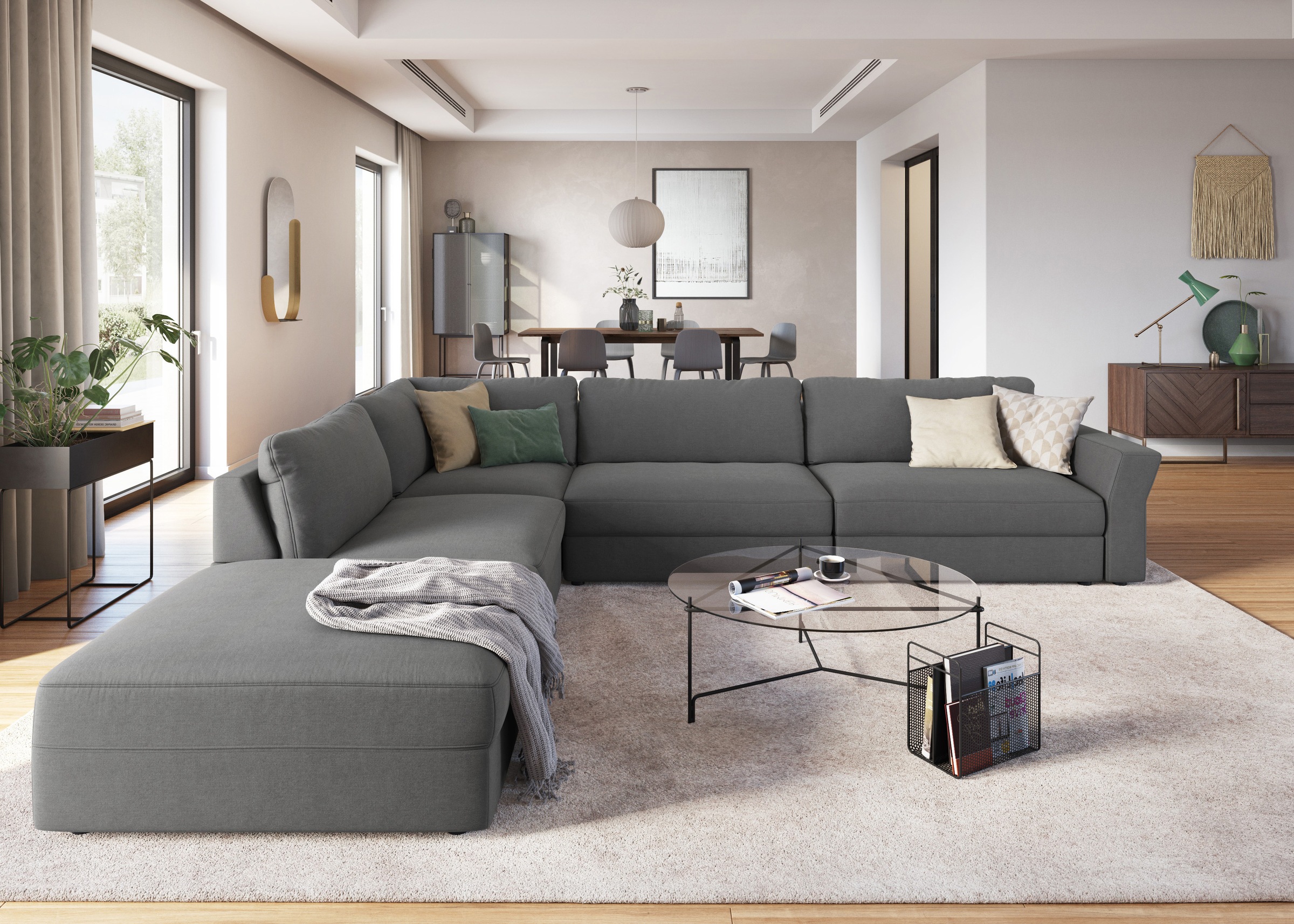 sit&more Ecksofa »Cadabra L-Form«, Breite 356 cm, mit Sitztiefenverstellung