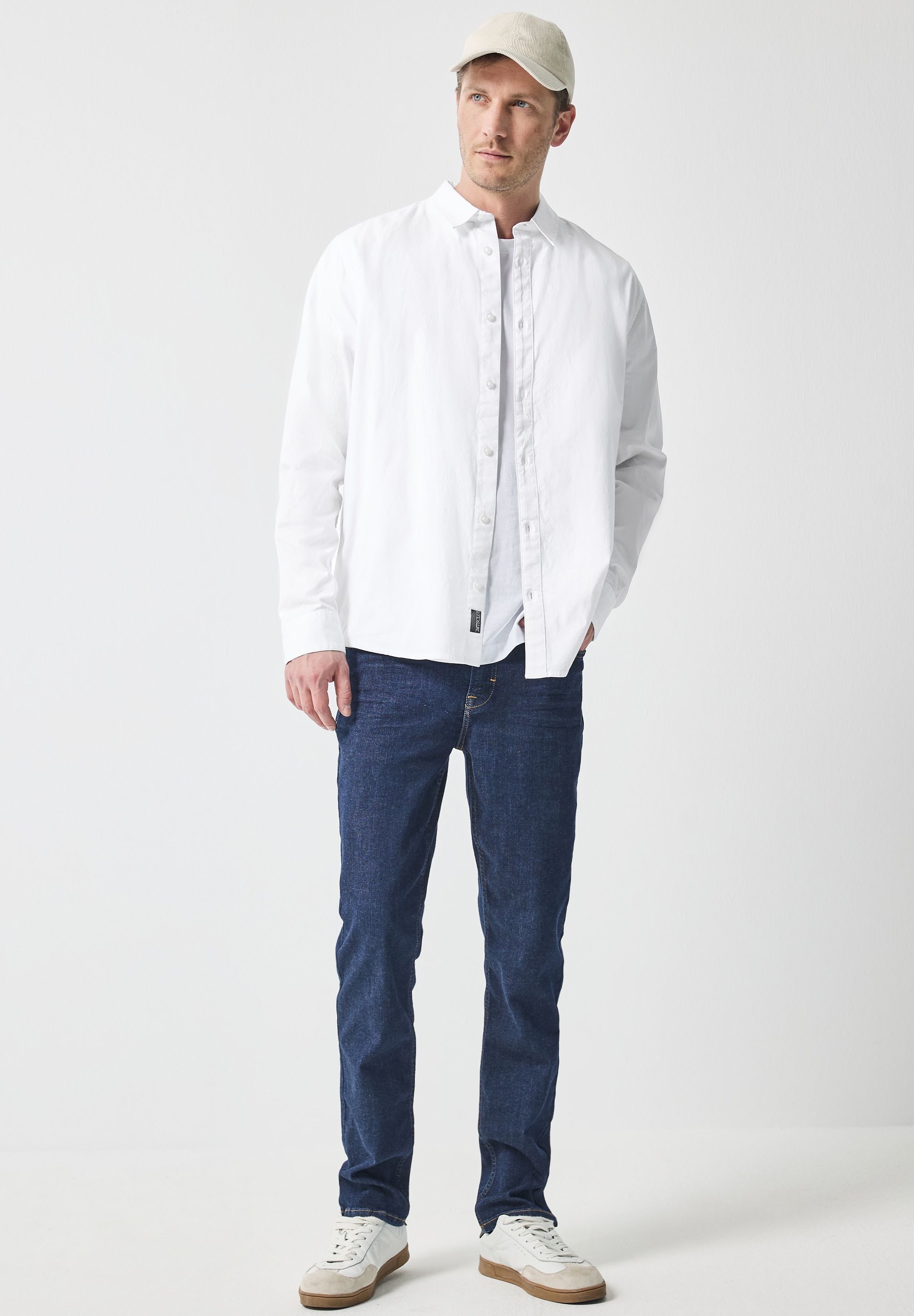STREET ONE MEN Langarmhemd, aus reiner Baumwolle