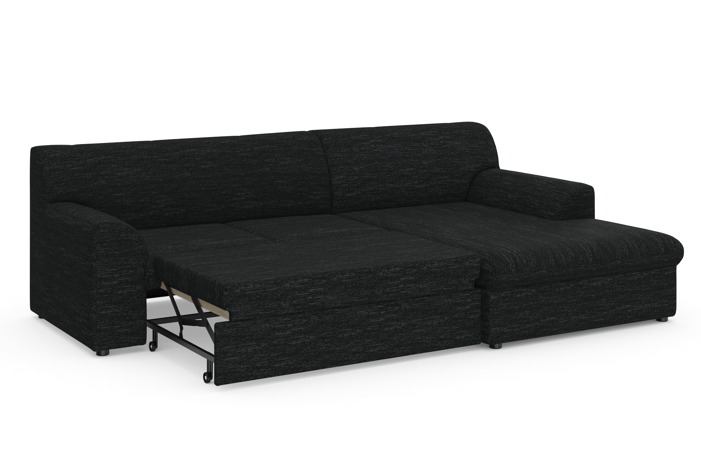 DOMO collection Ecksofa »Topper, elegant und zeitlos, kompaktes Stellmaß 245/155cm, L-Form«, mit Recamiere, wahlweise mit Schlaffunktion