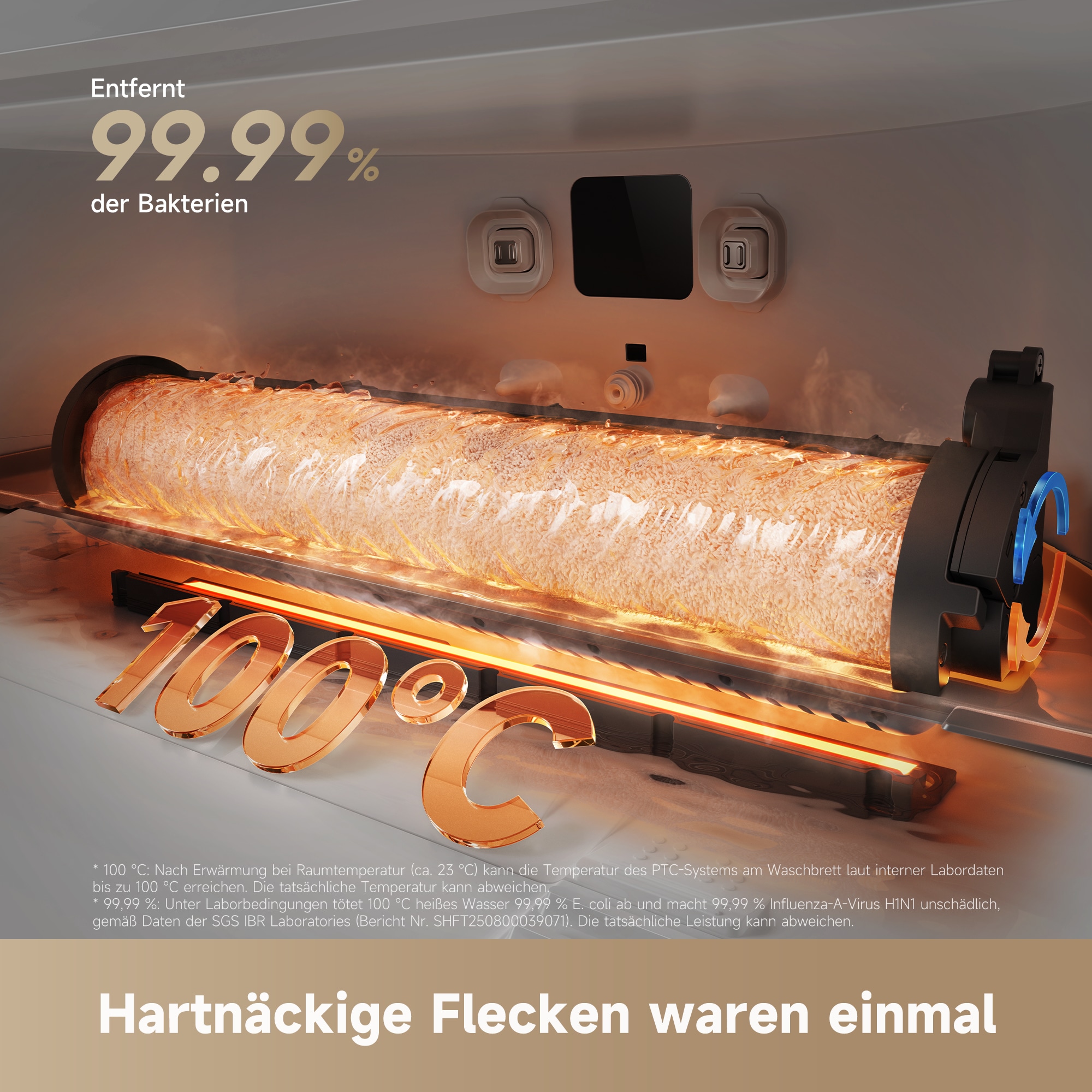 Dreame Nass-Trocken-Saugroboter »mit Wischfunktion Aqua10 Roller« Warmwasser-Wischsystem, Rollenmopp, überwindet Hindernisse, 30.000 Pa