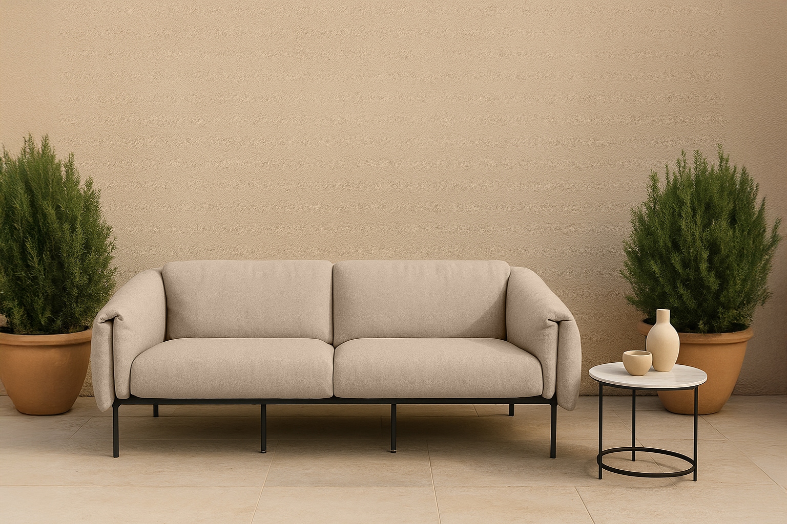 OTTO home 2-Sitzer "Lumi" Outdoor Gartensofa, wetterfeste Materialien, Breite 186 cm