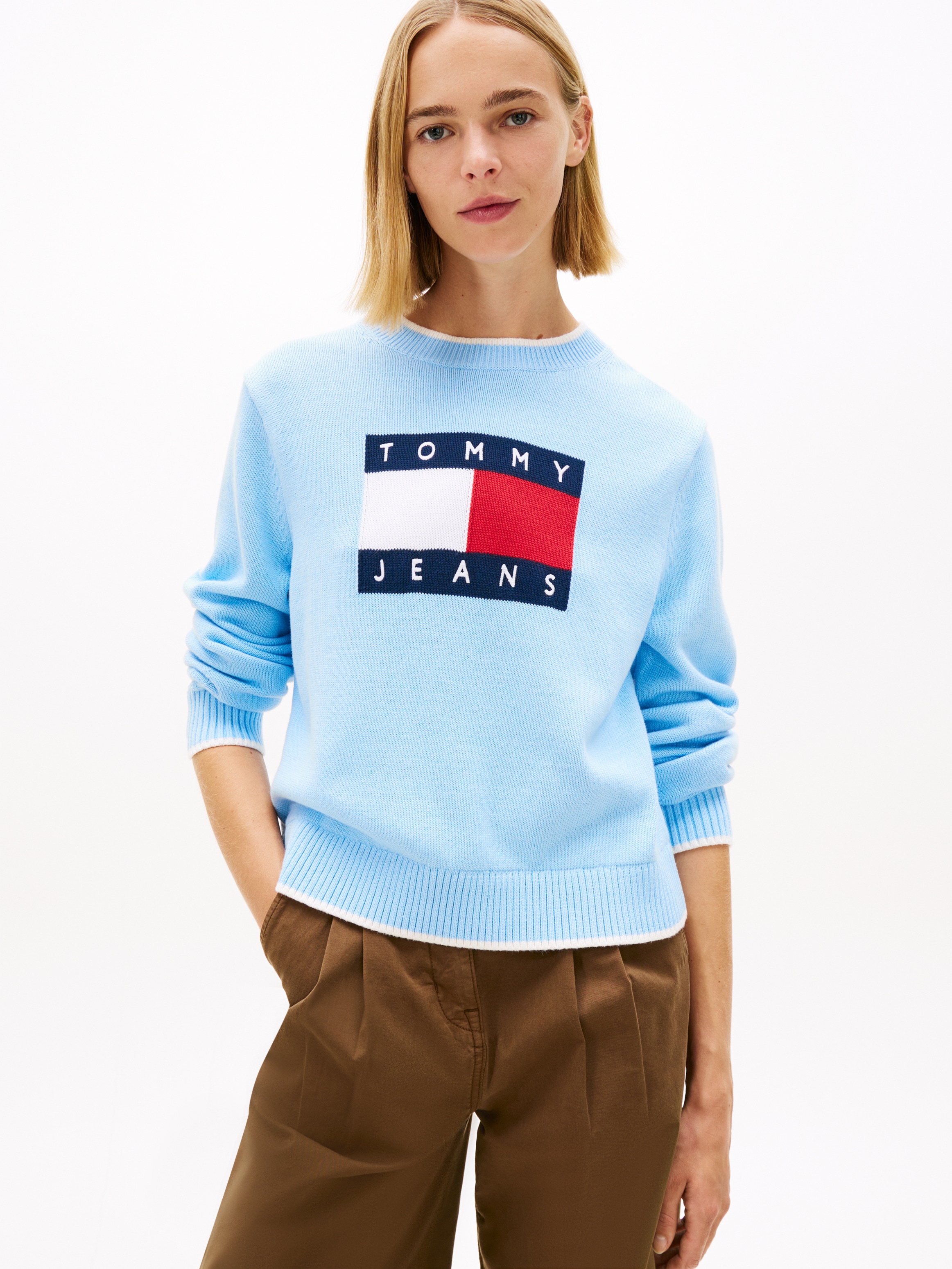 Tommy Jeans Strickpullover "TJW TIPPING FLAG SWEATER EXT" günstig online kaufen