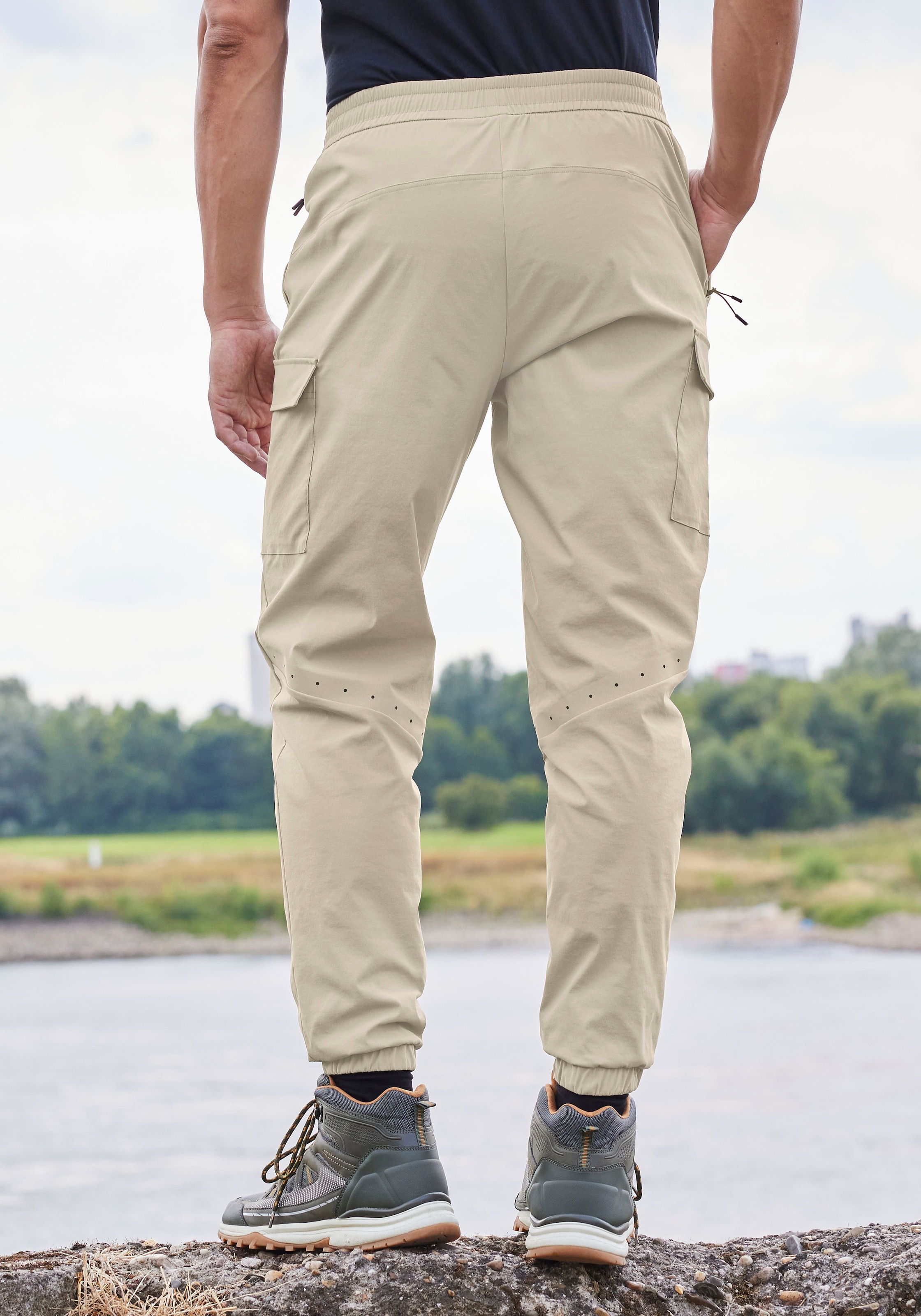 John Devin Jogger Pants, Trekking-Outdoor-Hose mit Belüftung im Kniebereich