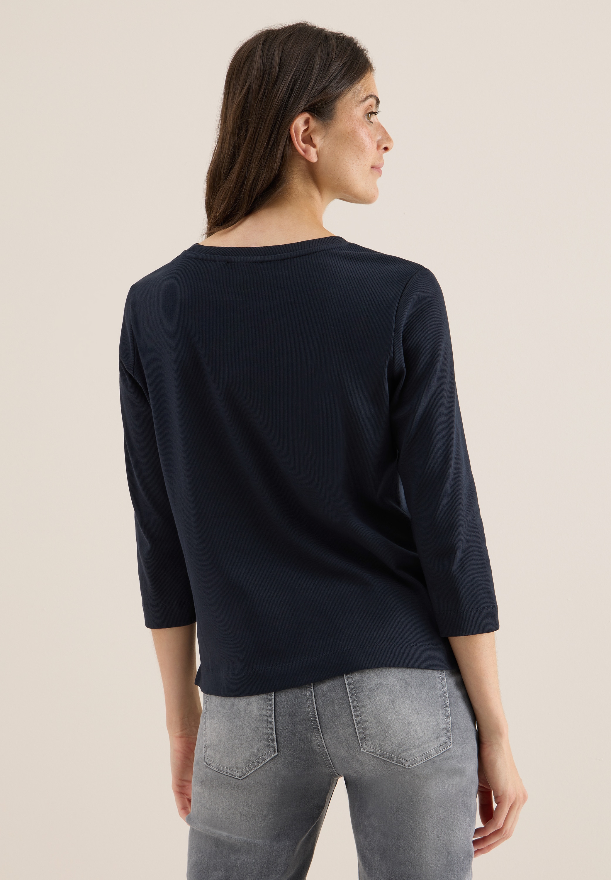 Cecil Rundhalsshirt, aus Baumwolle mit Stretchante