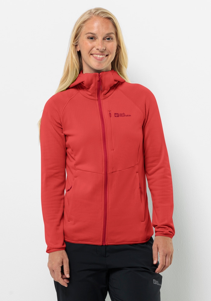 Jack Wolfskin Fleecejacke "KOLBENBERG HOODED FZ W", mit Kapuze