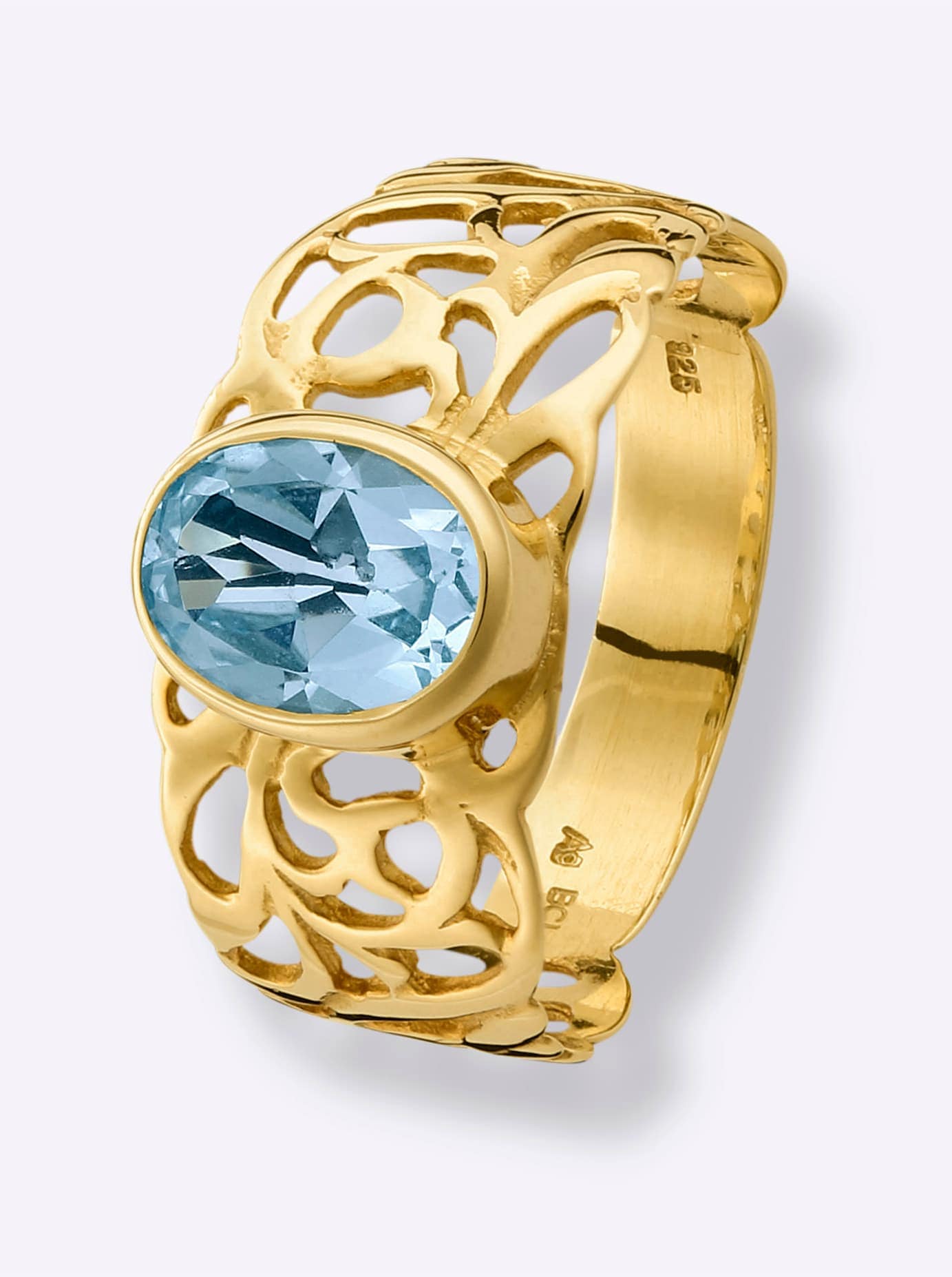 Lady 17 Gold-Plated Sterling Silver Diamond Ring 9