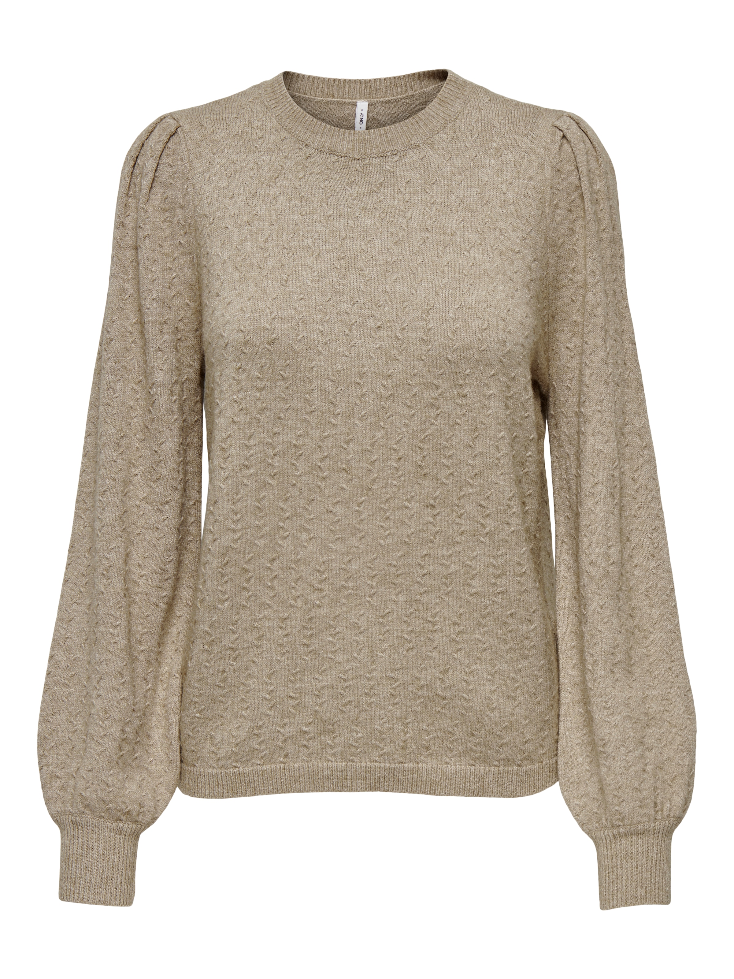 ONLY Rundhalspullover »ONLKATIA LS STRUCTURE PUFF O-NECK CC KNT«