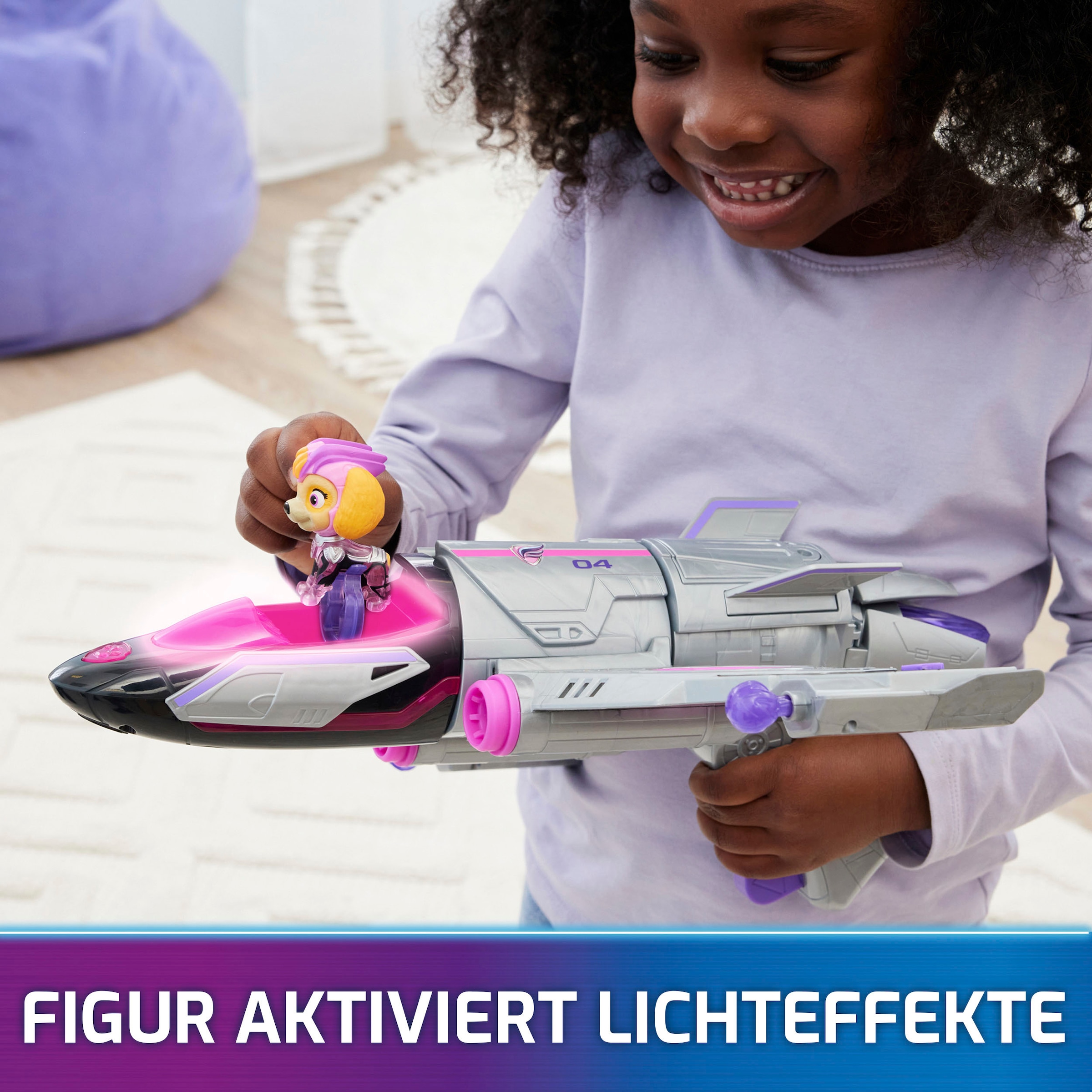 Spin Master Spielzeug-Flugzeug »Paw Patrol - Movie II - Skyes Deluxe Jet-Flieger«, inkl. Skye Figur, mit Licht- und Soundeffekt