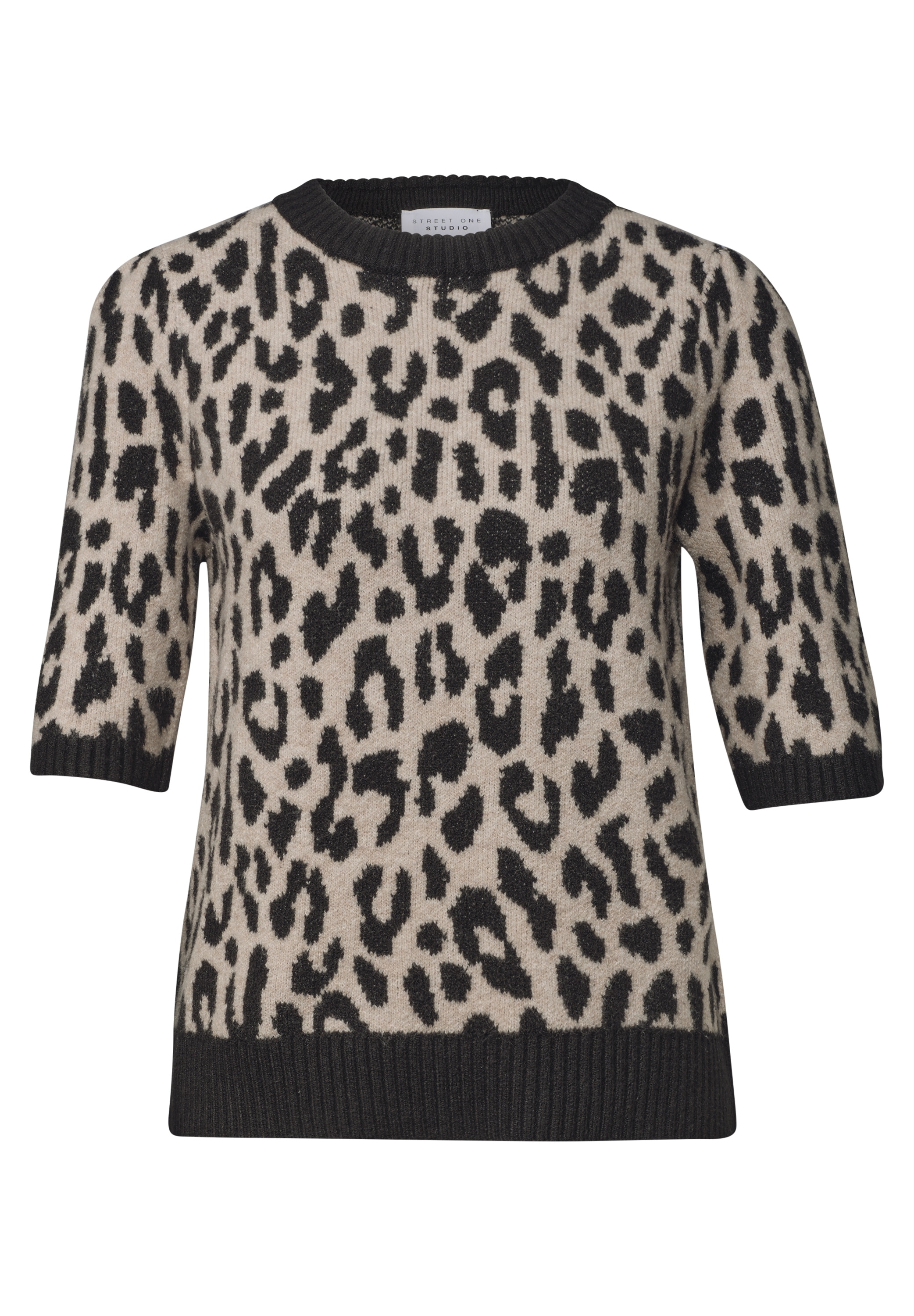 STREET ONE STUDIO Kurzarmpullover mit allover Leoprint