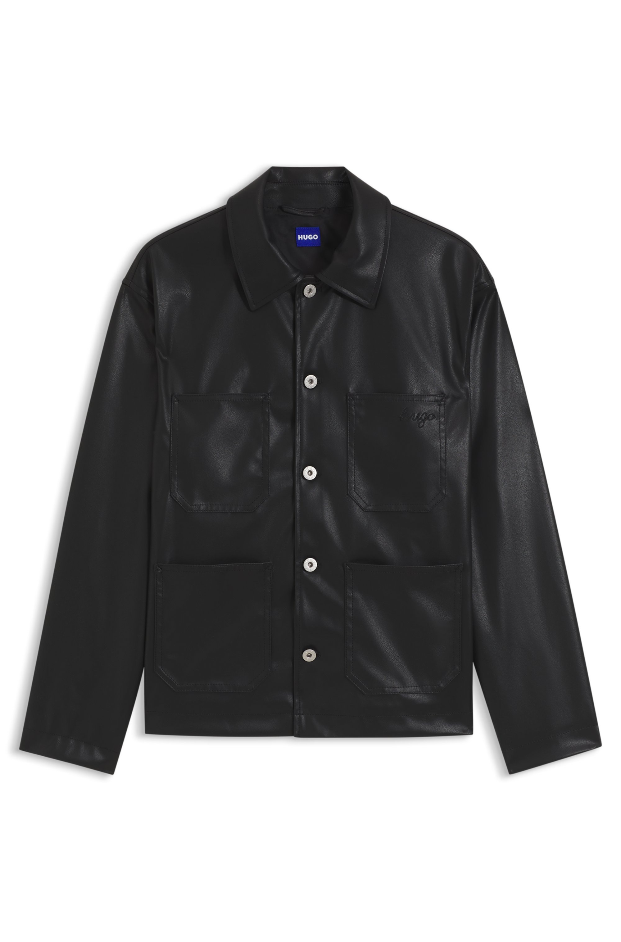 HUGO Hybridjacke »Fosser« im Materialmix, Stehkragen
