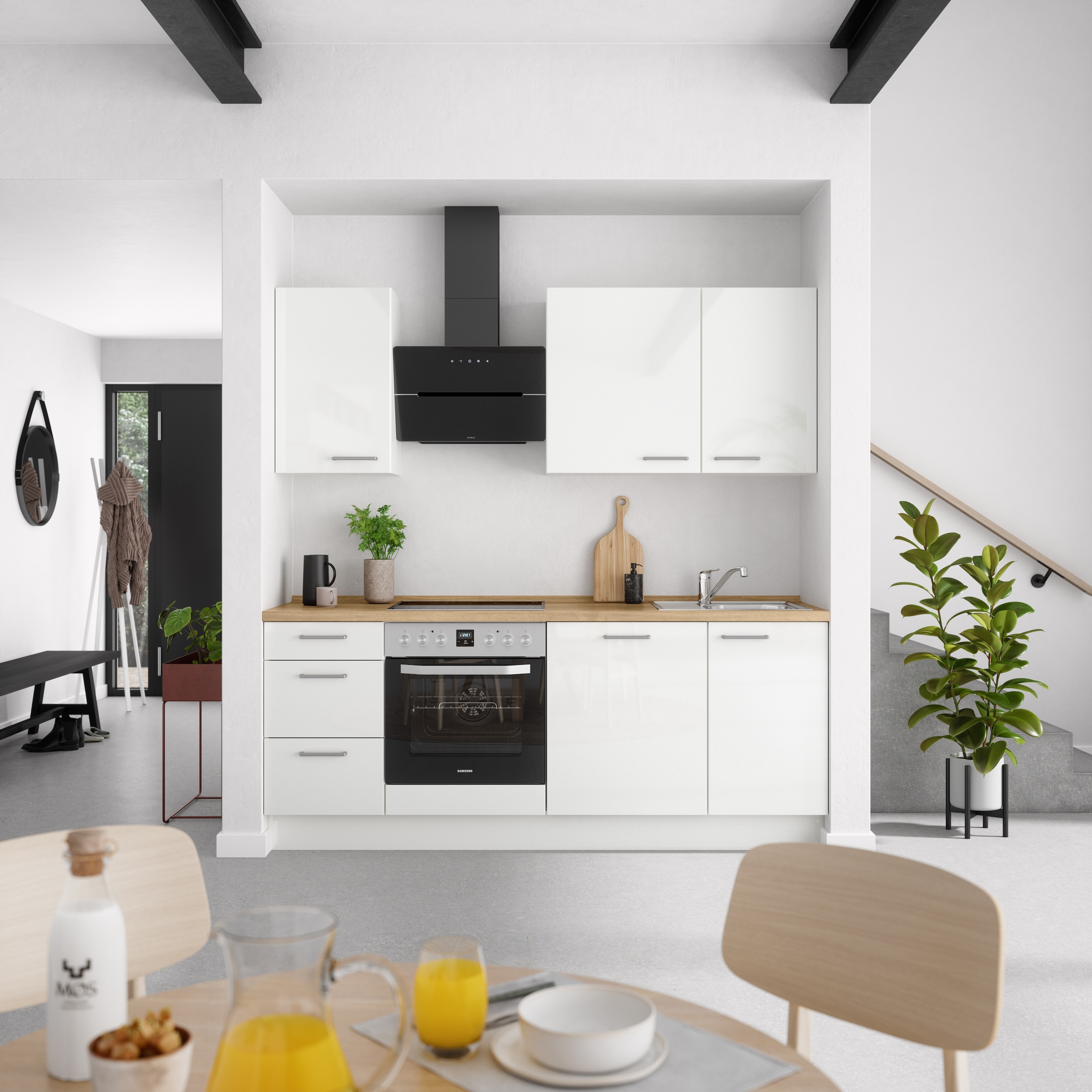nobilia® Küchenzeile »"Flash II"«, vormontiert, Ausrichtung wählbar, Breite 210 cm, wahlw. mit E-Geräten