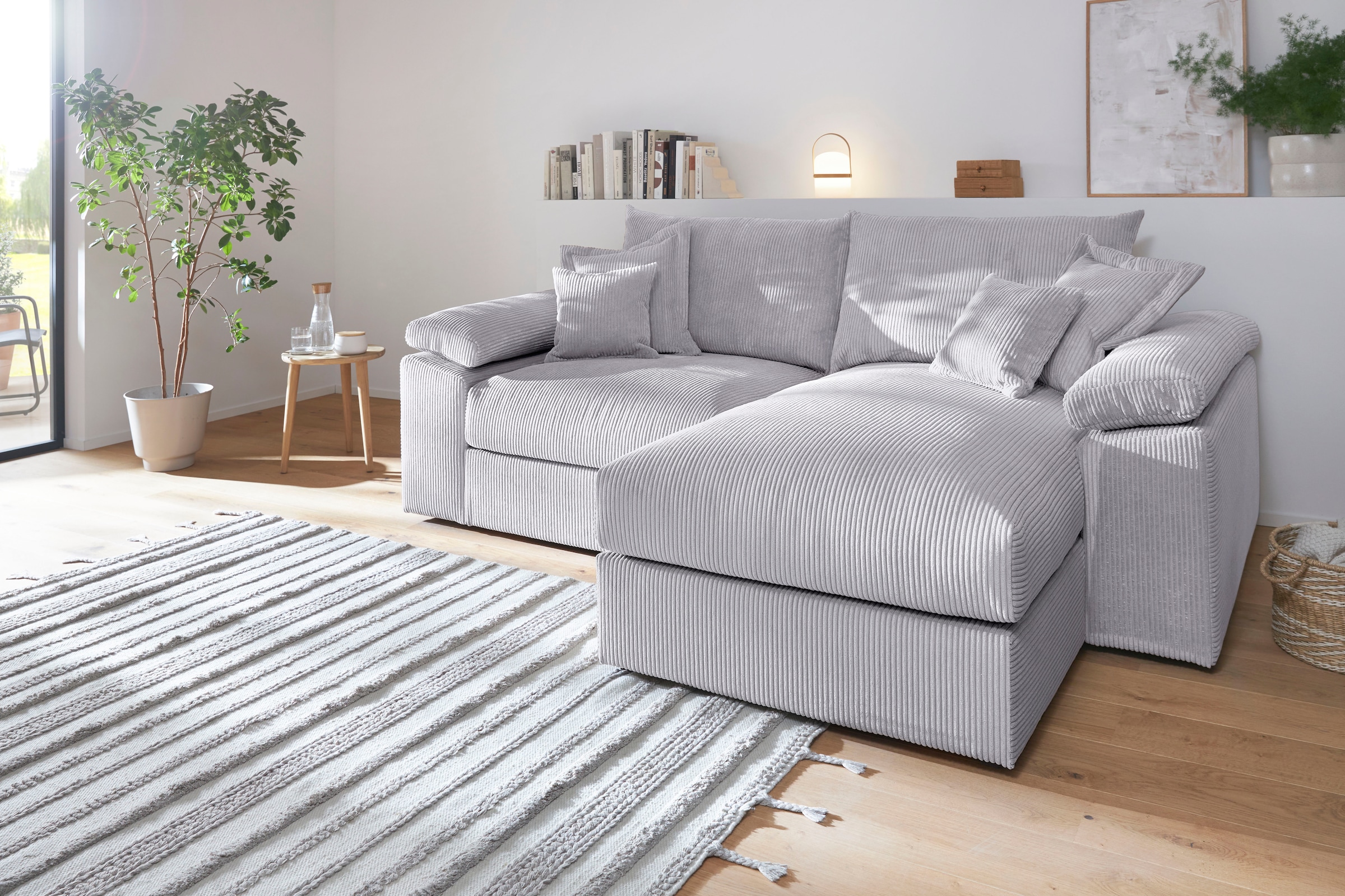 Home affaire Ecksofa »Soft&Cosy XL L-Form - Breite 246 cm«, Mega-Sofa, in Cord, Federkern-Polsterung