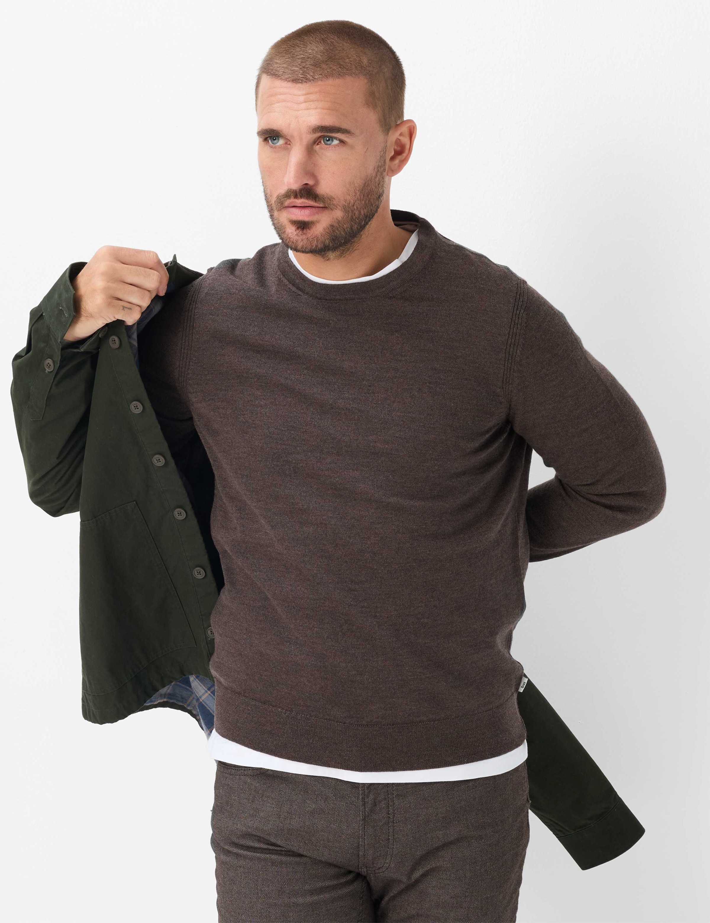 Brax Rundhalspullover »Style RICK« Merino: Pullover aus reiner Wolle