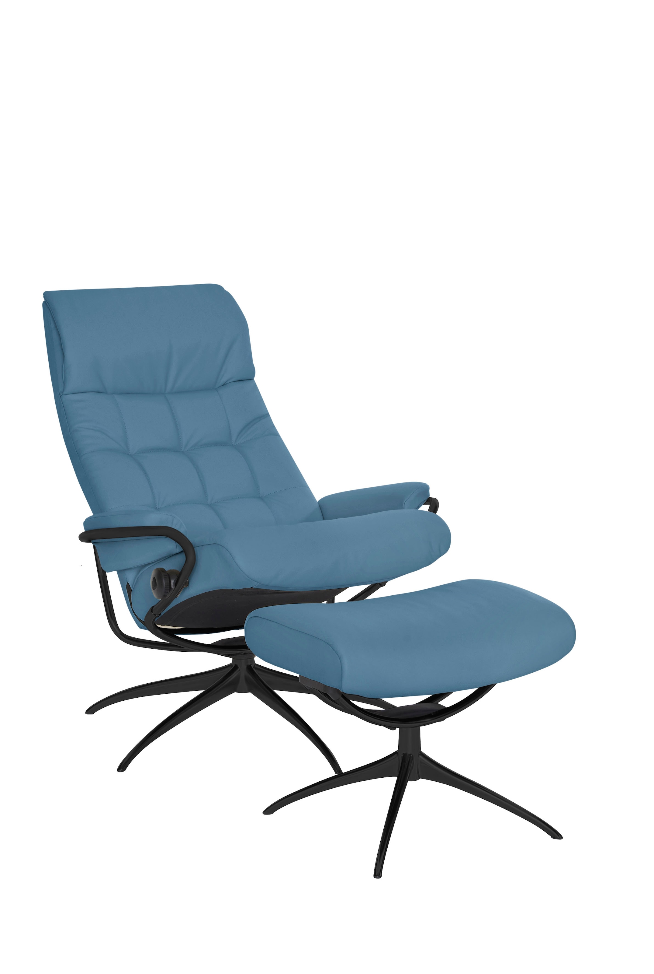 Stressless® Relaxsessel »London«, (Set, Relaxsessel mit Hocker), mit Hocker, High Back, mit Star Base, Gestell Schwarz