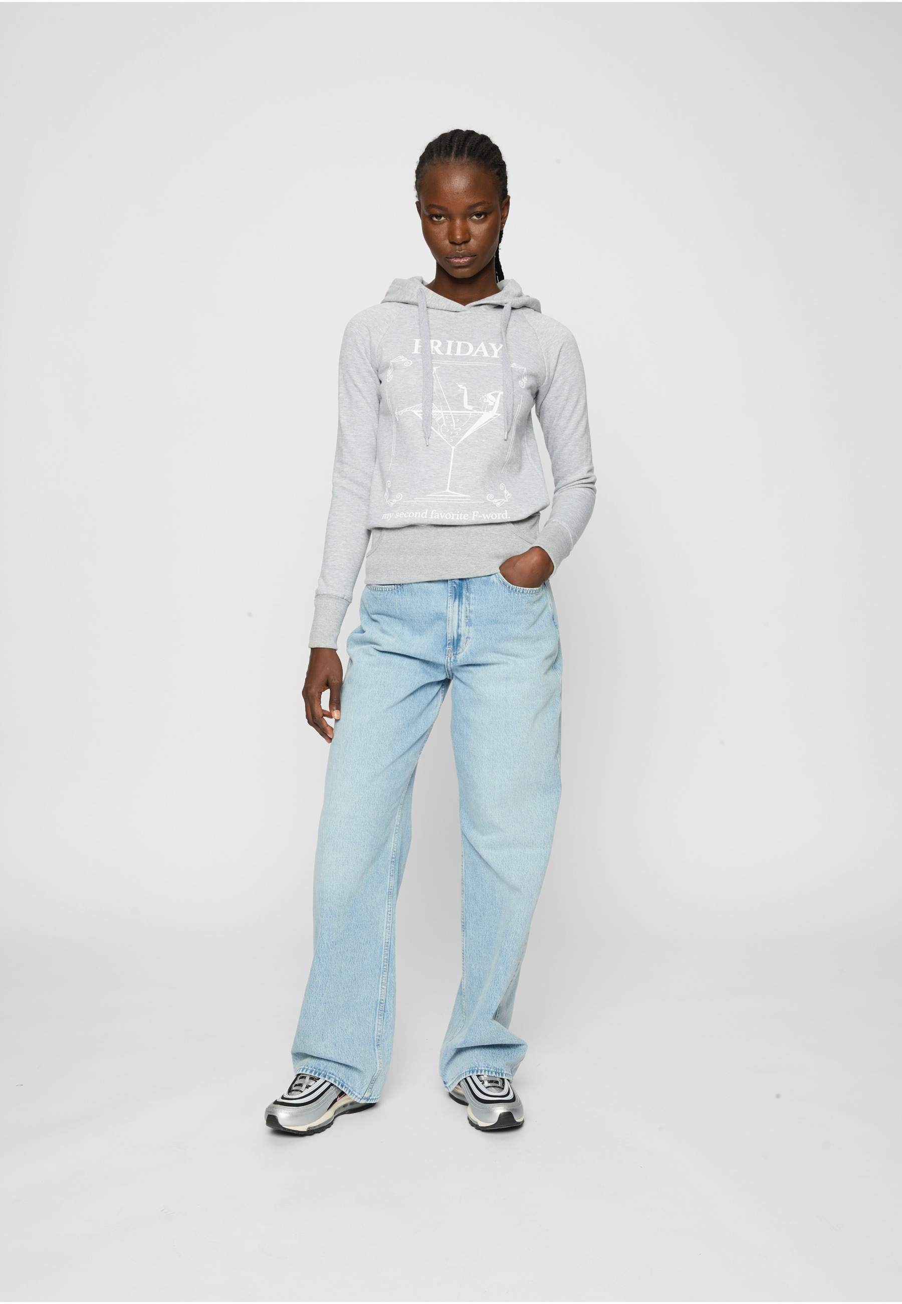 MisterTee Rundhalspullover »MisterTee Damen Ladies F-Word Hoody« 1 Stk.