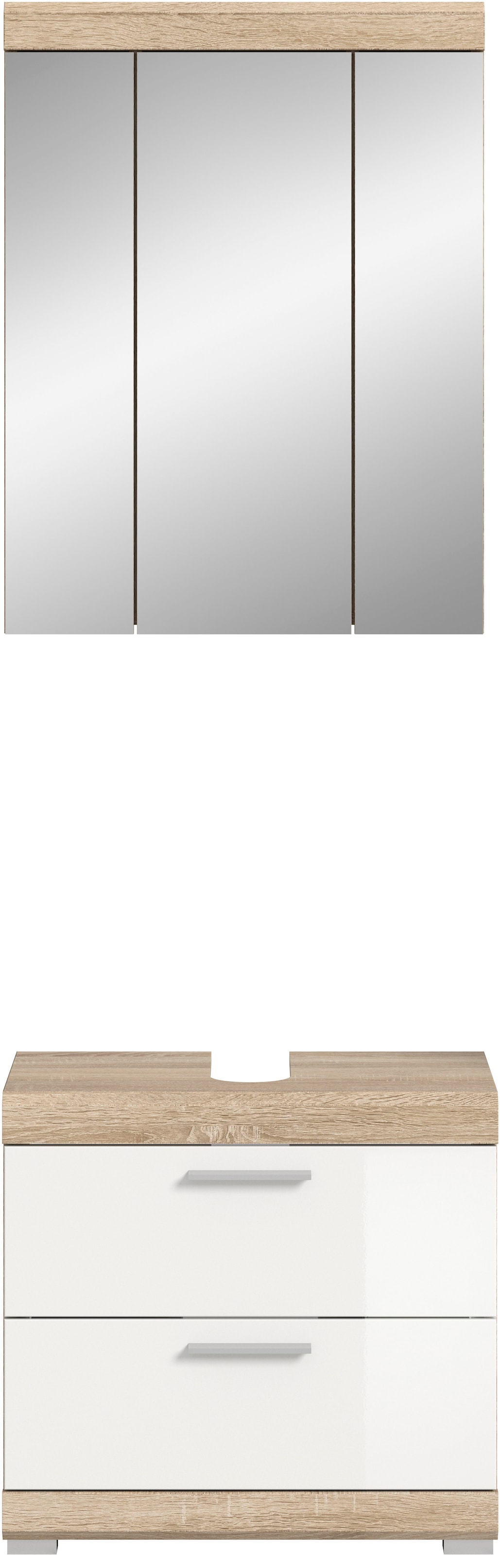 welltime Badmöbel-Set »SIENA, 2 tlg., bestehend aus: Waschbeckenunterschrank, Spiegelschrank« Set, TOPSELLER!, 2 Stk. tlg.