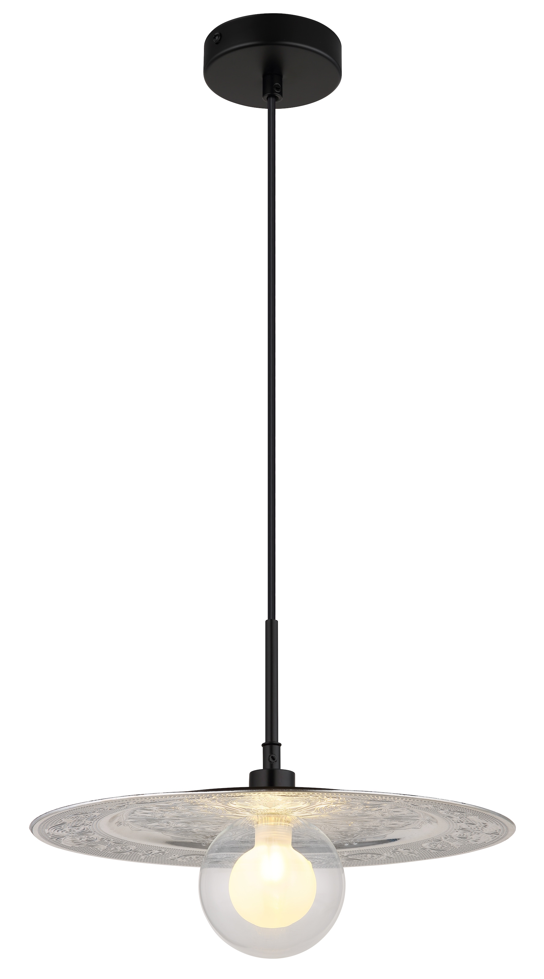 GLOBO LIGHTING Hängeleuchte »RIGA«, Leuchtmittel G9 | ohne Leuchtmittel, Hängelampe/ Schlafzimmer / Küche / Esszimmer /Wohnzimmer /silber /rund